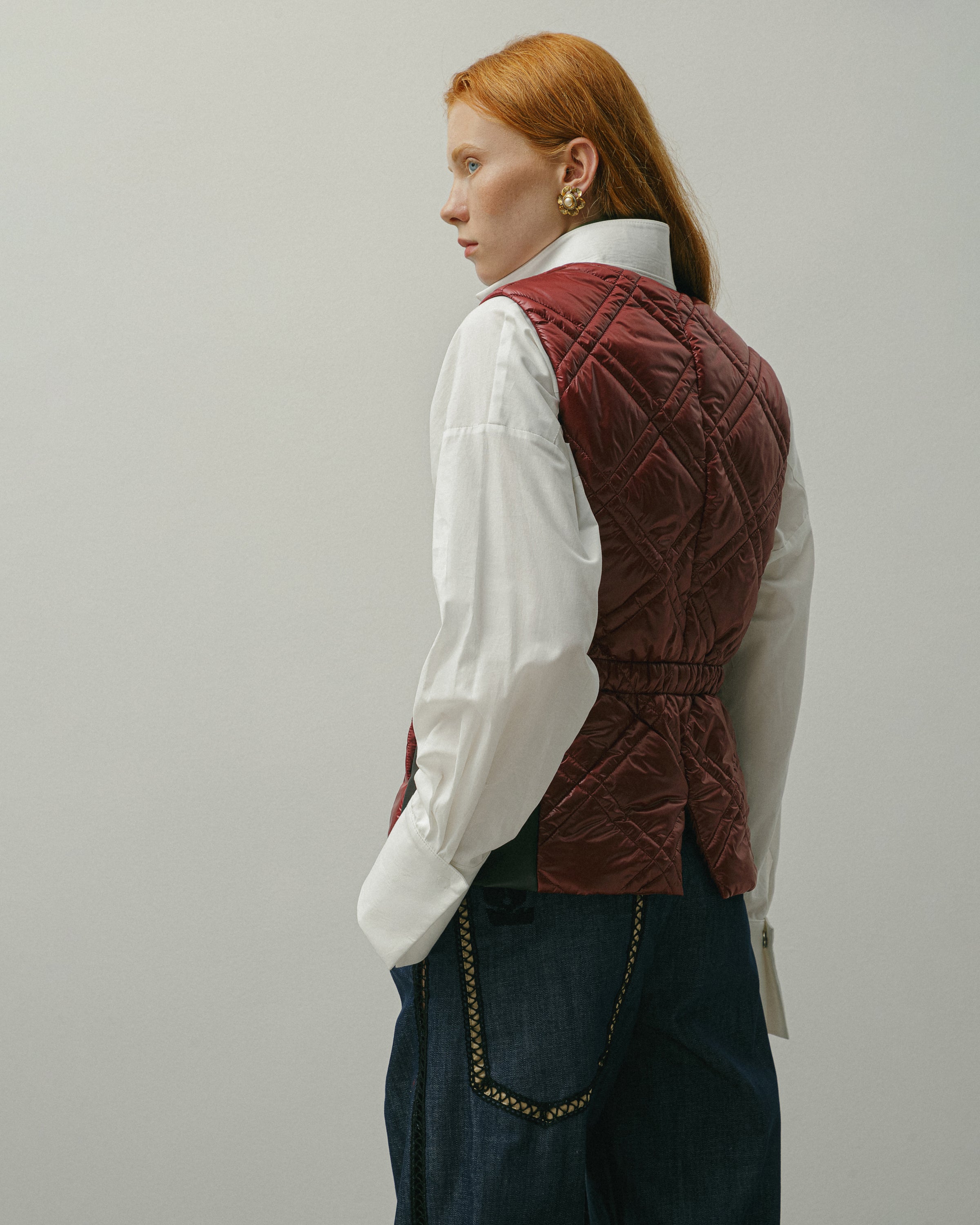 QUILTED VEST WITH FRINGE DETAIL AW23/24