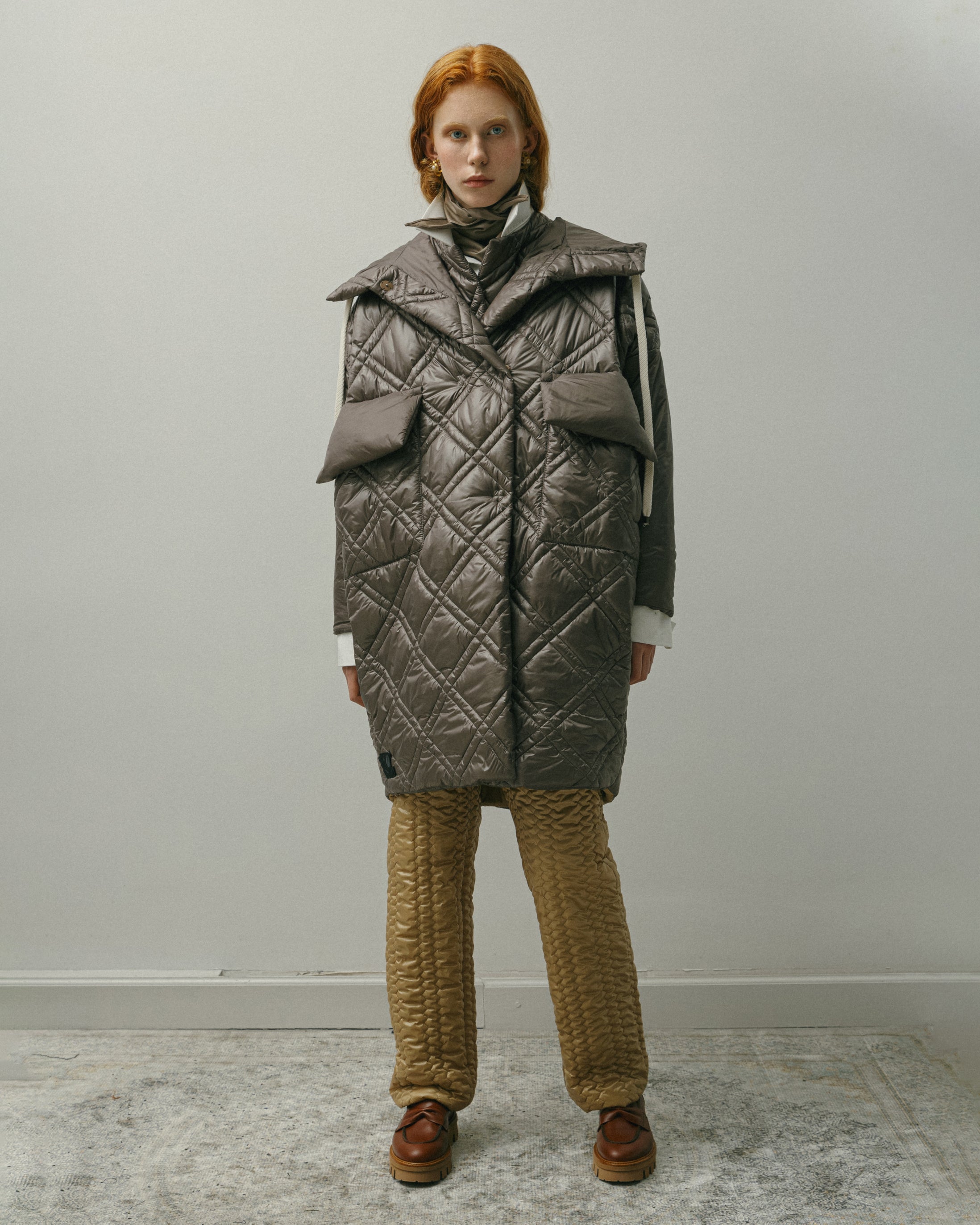 QUILTED GOLD TROUSERS AW 23/24