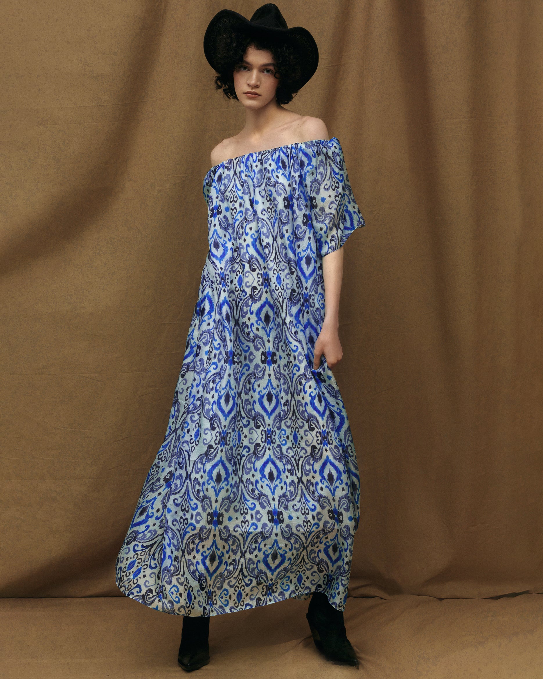 CHIFFON SILK DRESS COCOON SS24