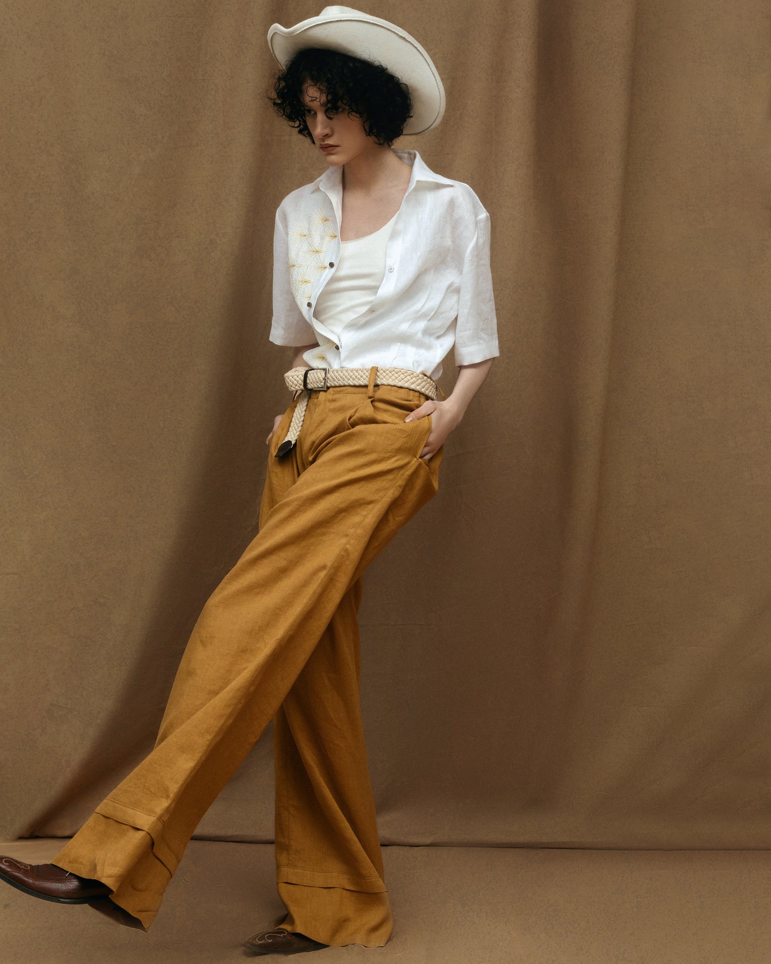 Linen ART-DECO SHIRT SS24 (Last item)