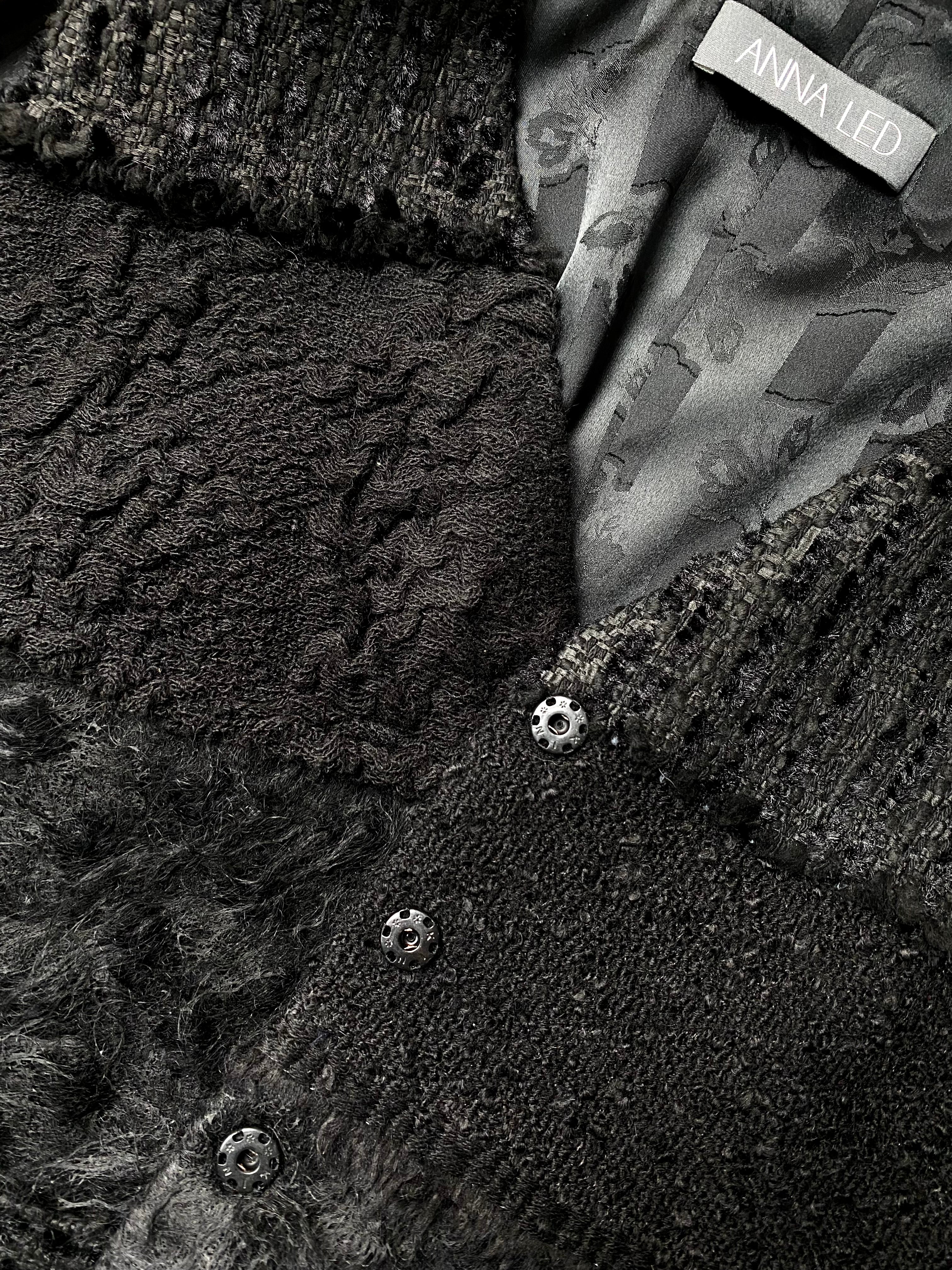 Unique Handmade Tweed Patchwork Vest BLACK