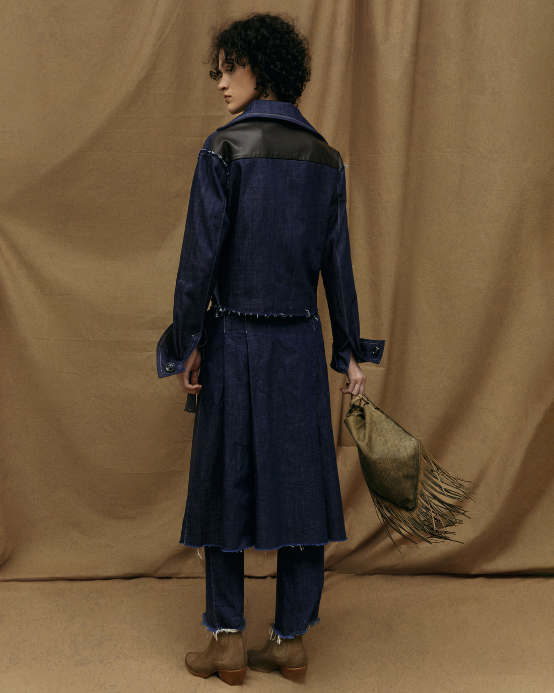 Denim Kilt Style MIDI SKIRT (Pre-order)