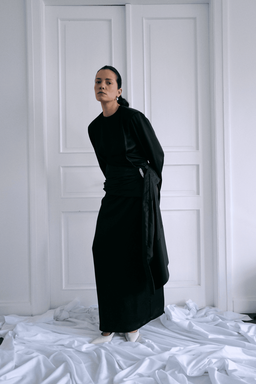 Maxi Silk Dress DALIDA in Black