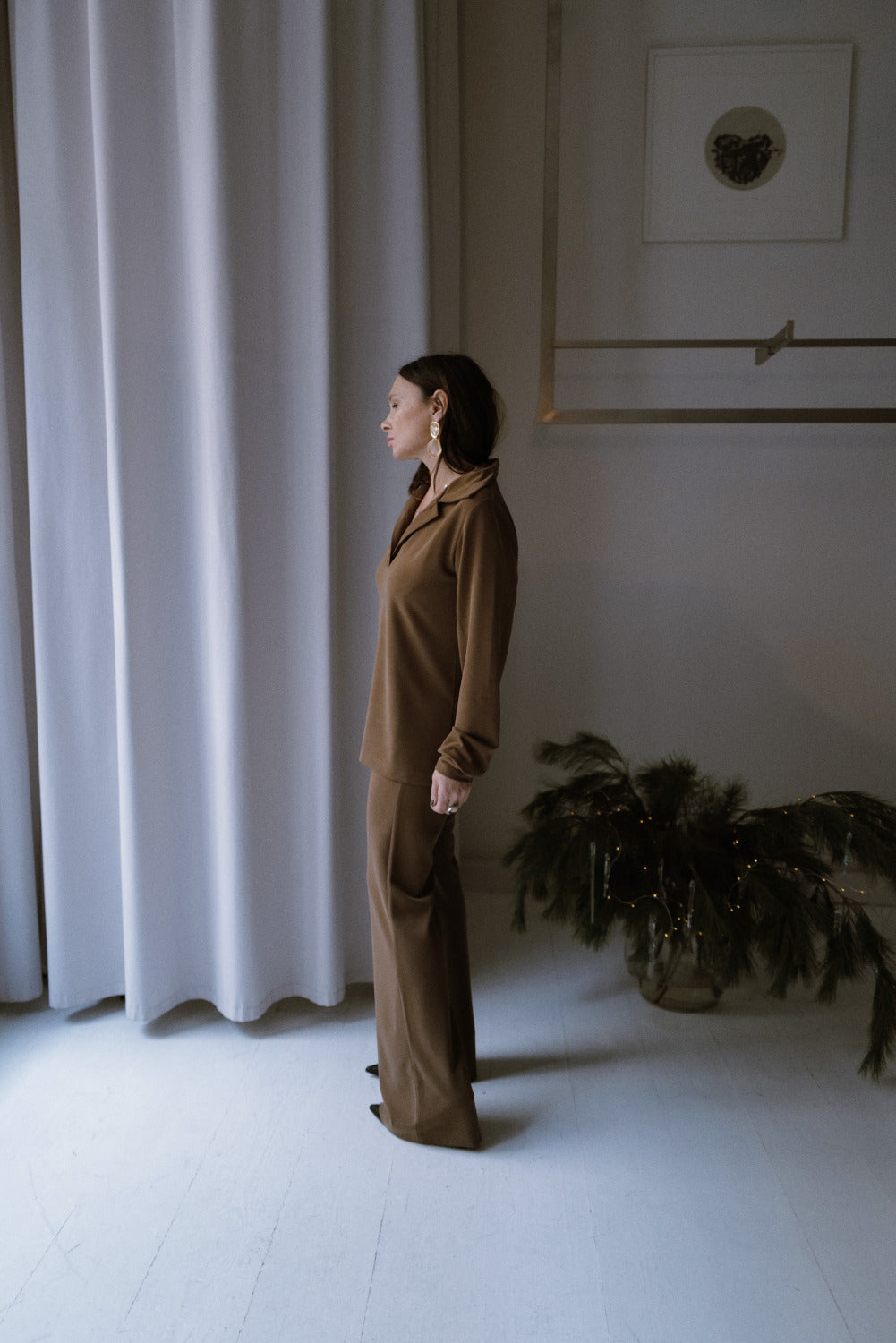 Suede-Touch Cupro Trousers NY Collection