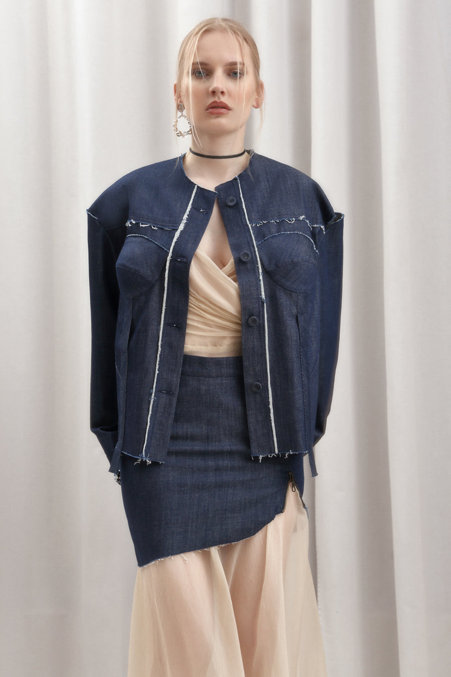 ORGANIC DENIM MINI SKIRT LIA RUNWAY ITEM FROM SS/23 - LAST ITEM