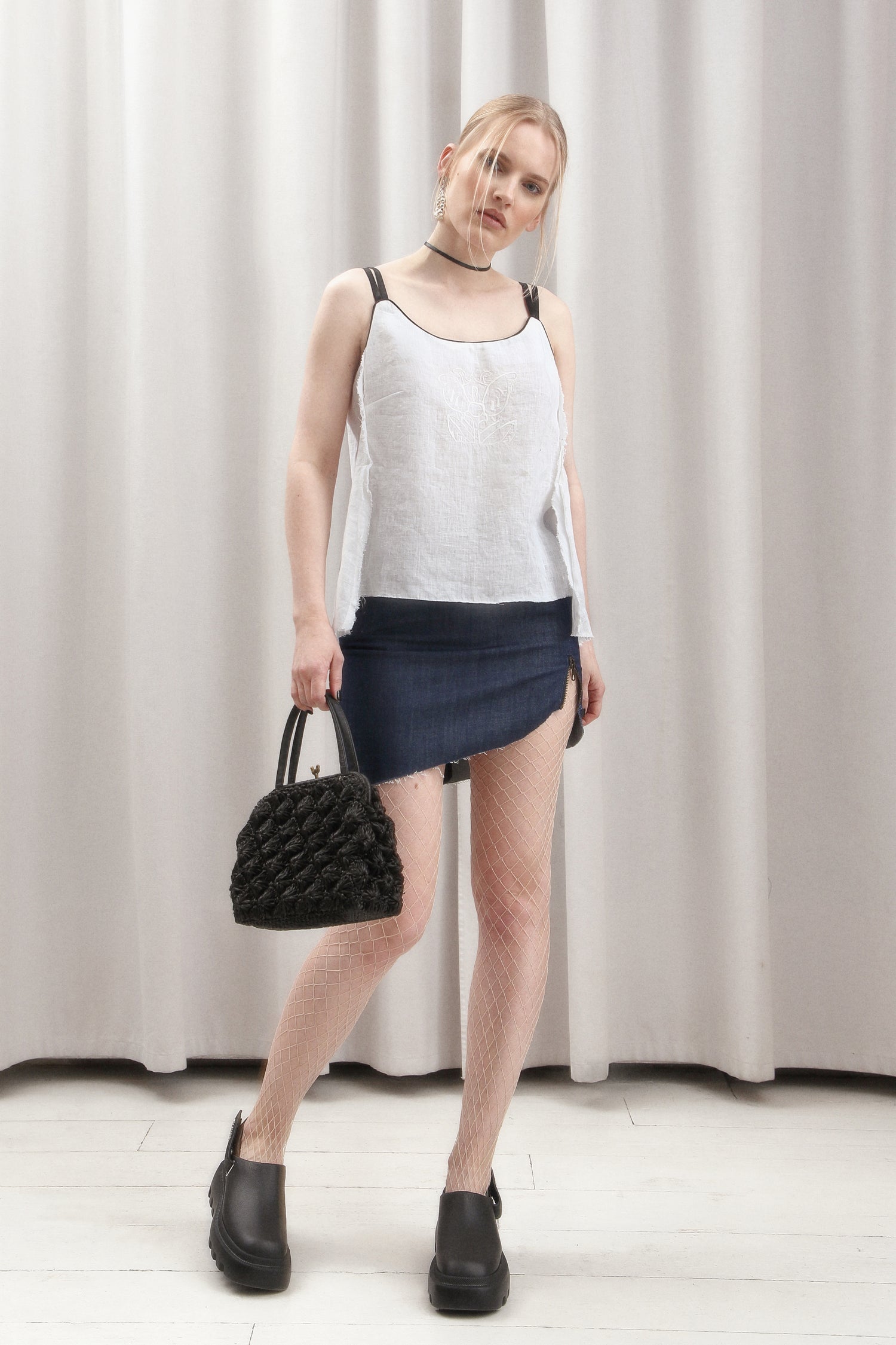 ORGANIC DENIM MINI SKIRT LIA RUNWAY ITEM FROM SS/23 - LAST ITEM