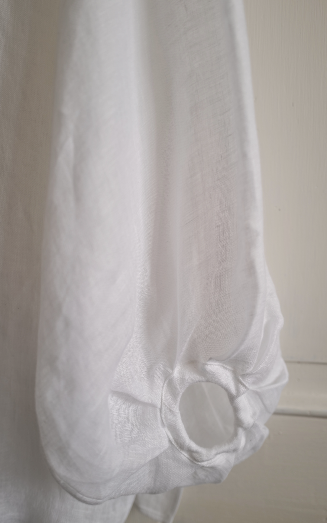 Fine Linen Hand Made Embroidered Tunic RING WHITE