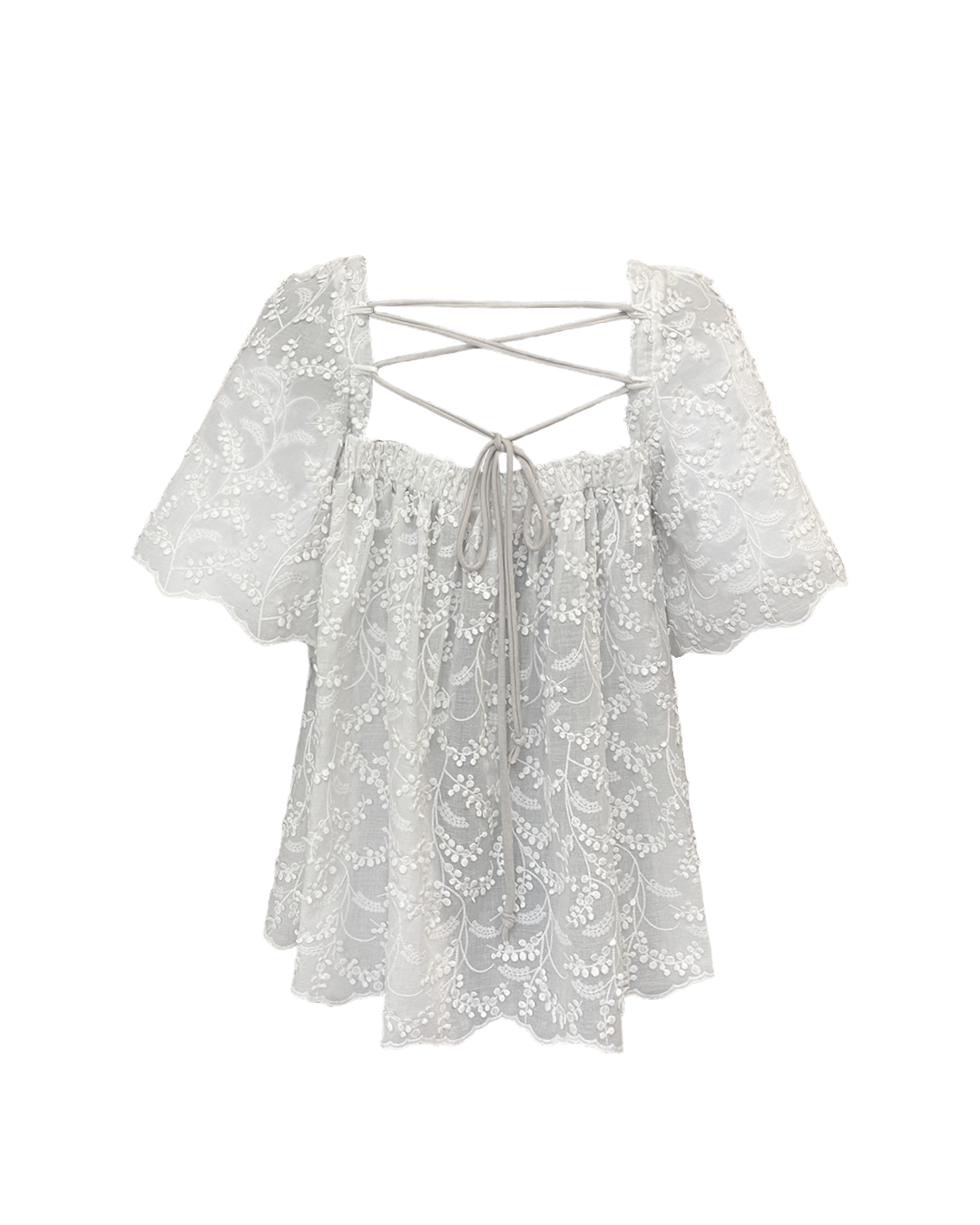 WHITE EMBROIDERED TOP RESORT