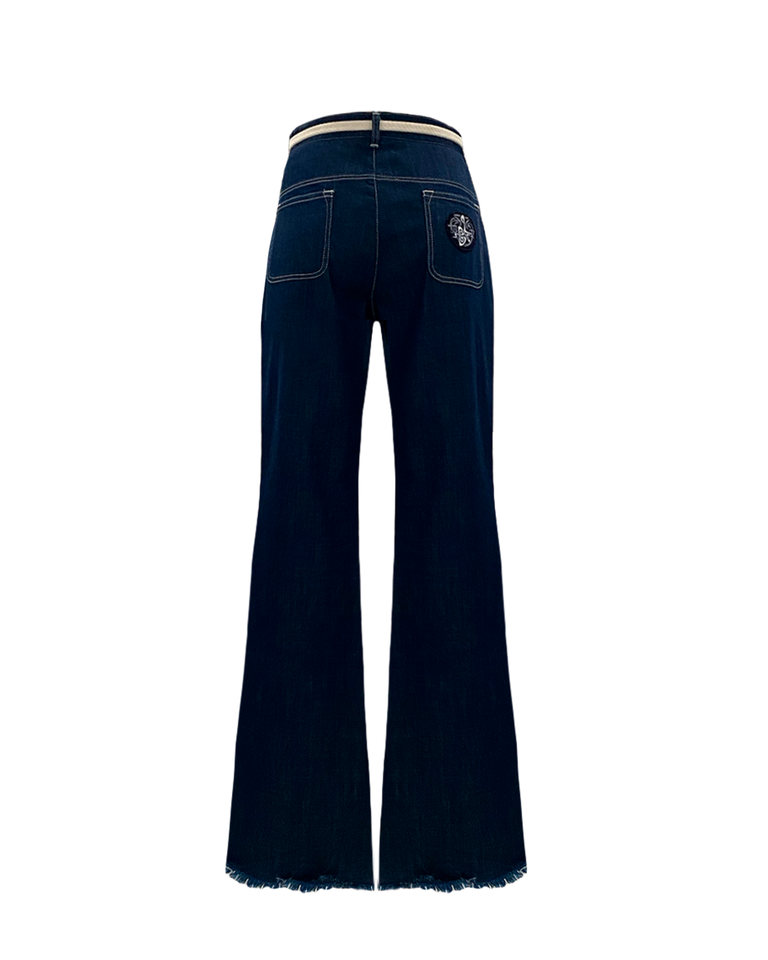 Flared Dark Blue Denim JEANS