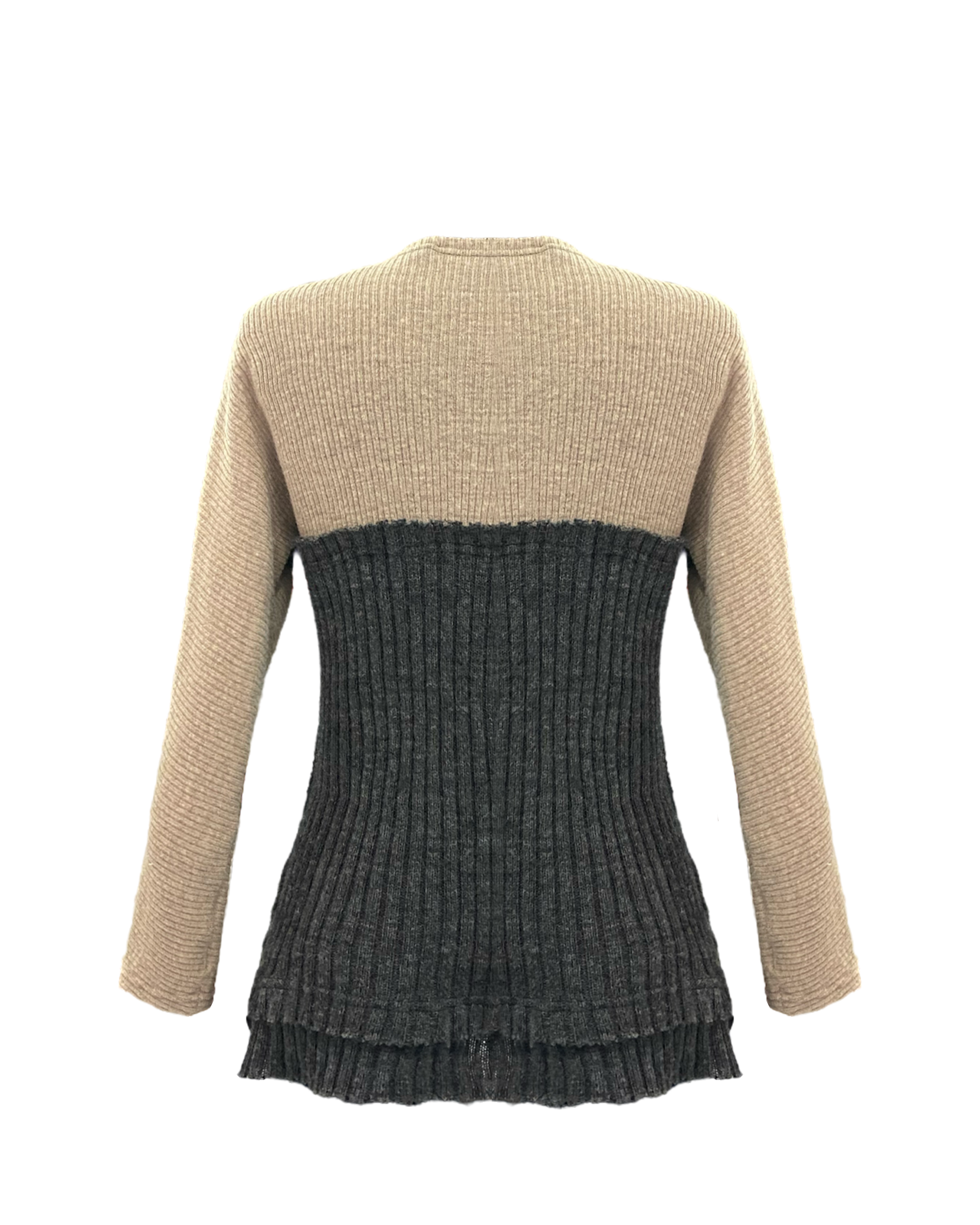 GREY TOP WITH BEIGE LONG SLEEVES (Last item)