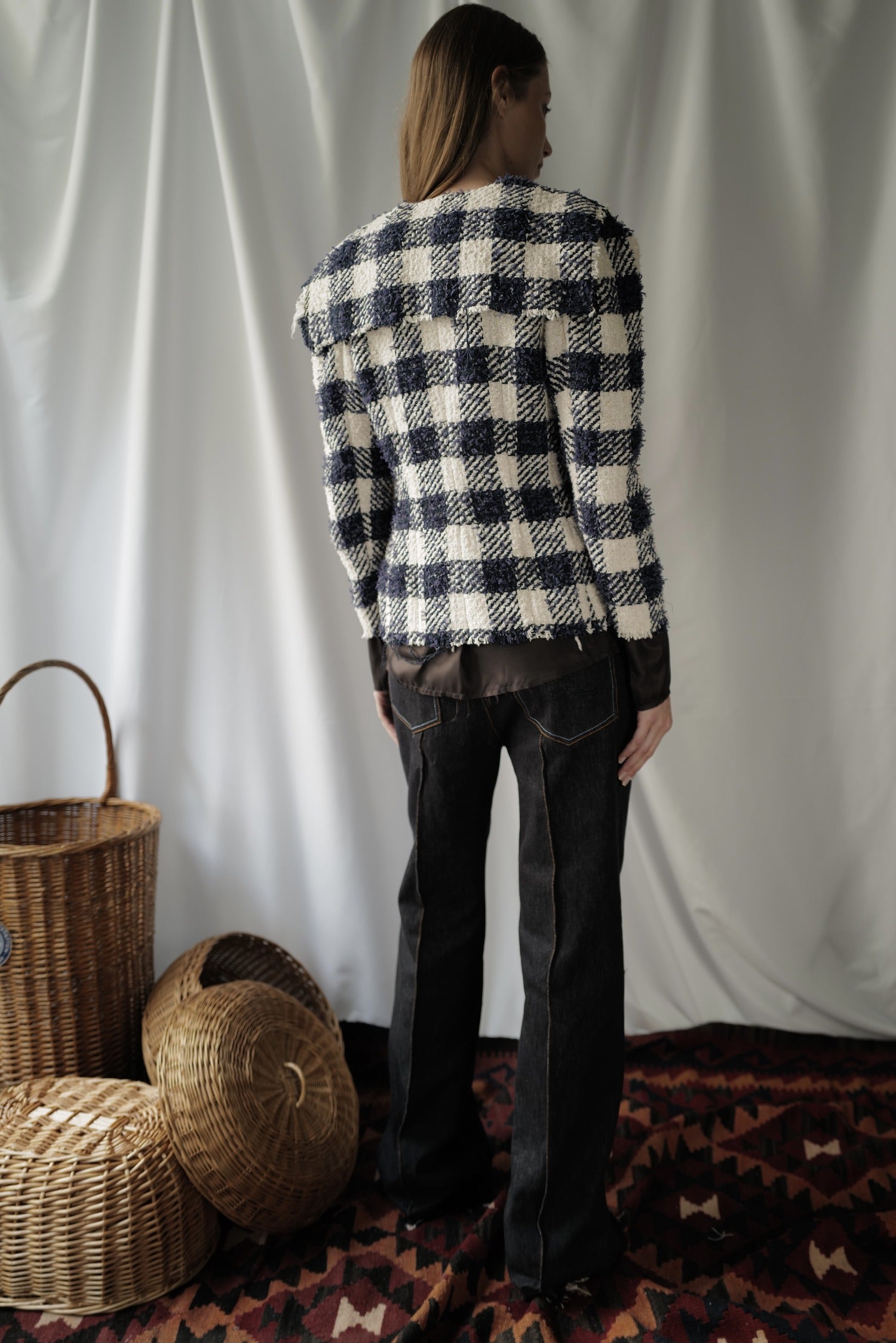 Gingham Tweed Tailored Jacket