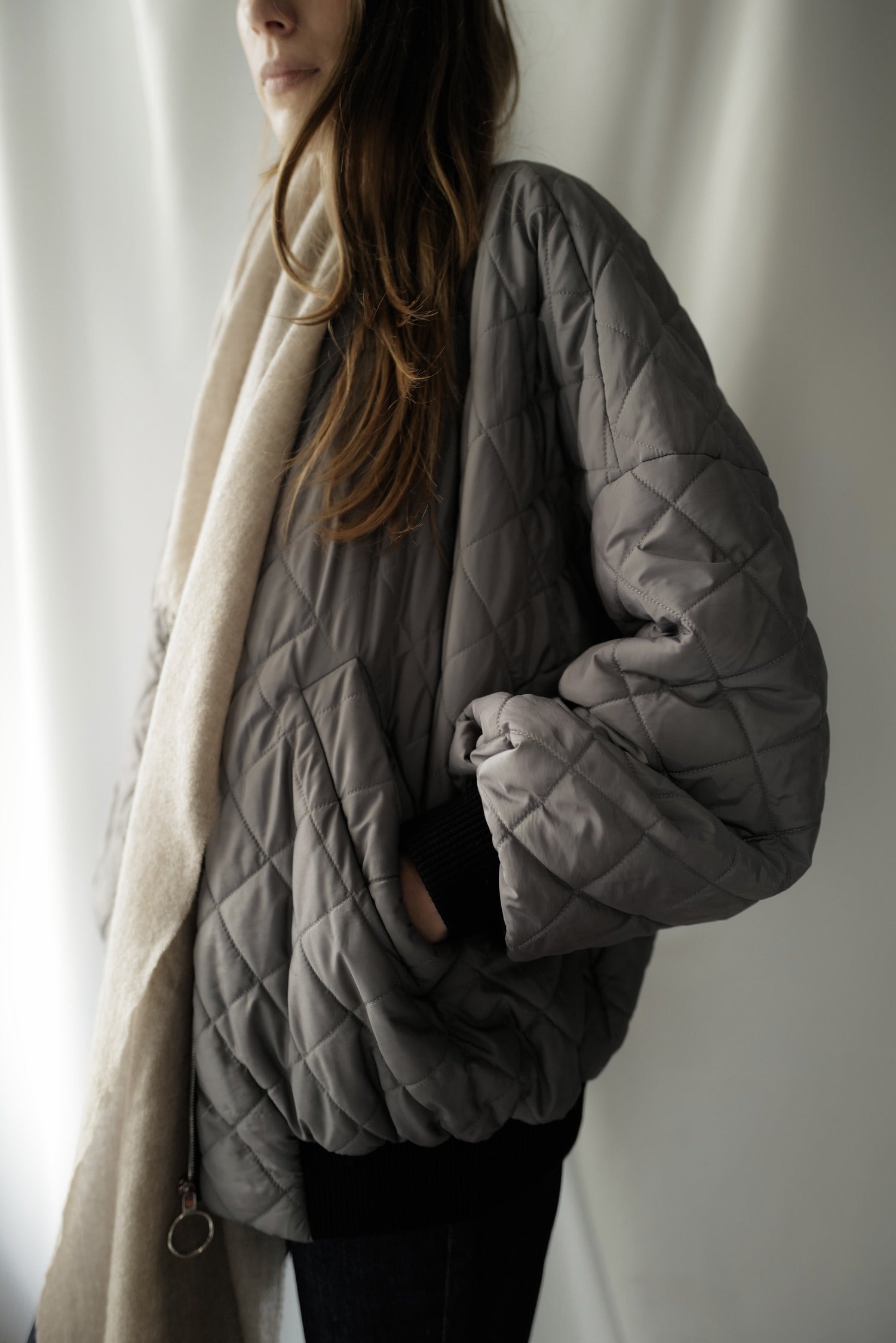 Quilted Oversized Bomber Jacket