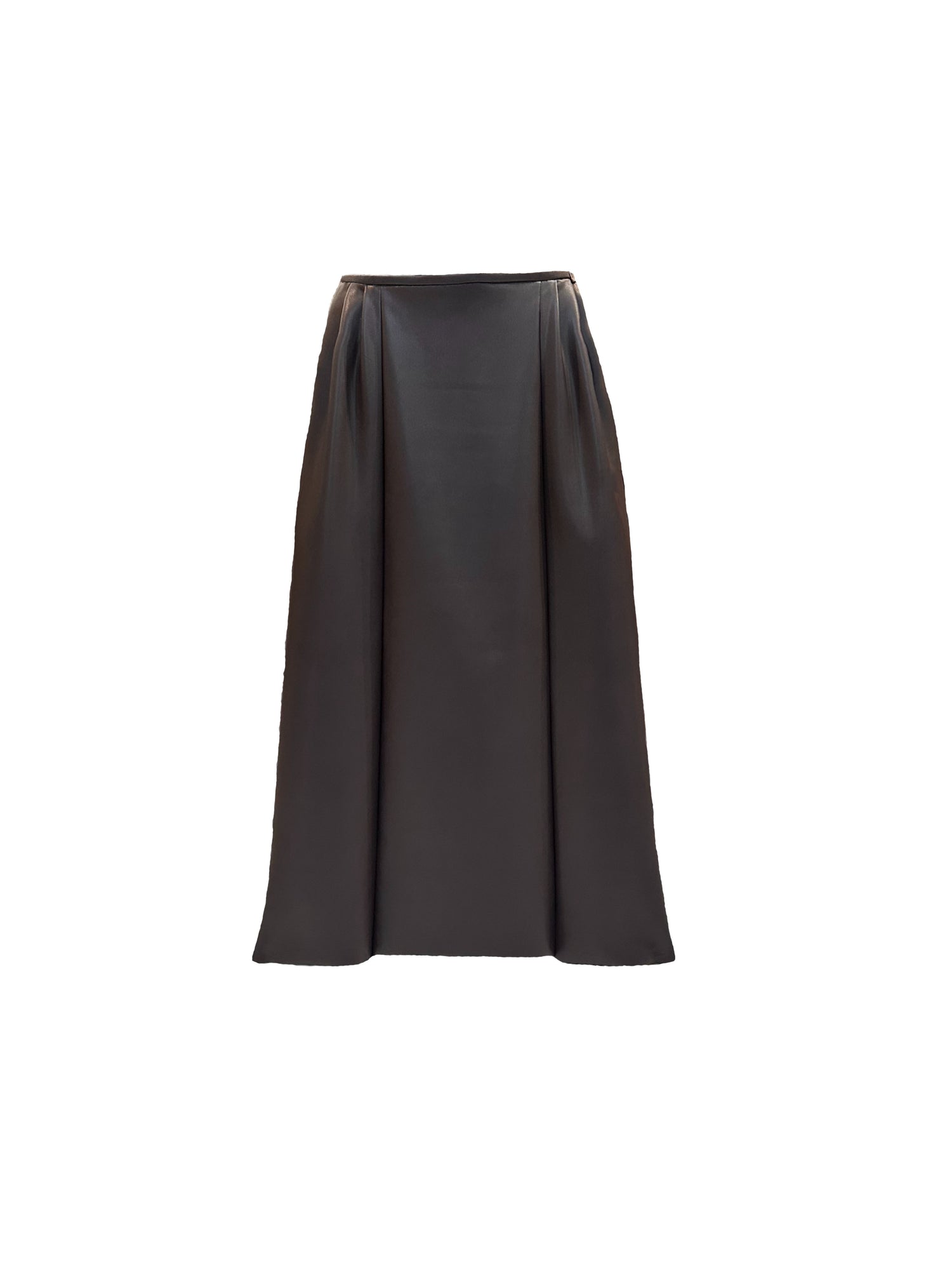 Eco Leather Pleated Midi Skirt MIMI
