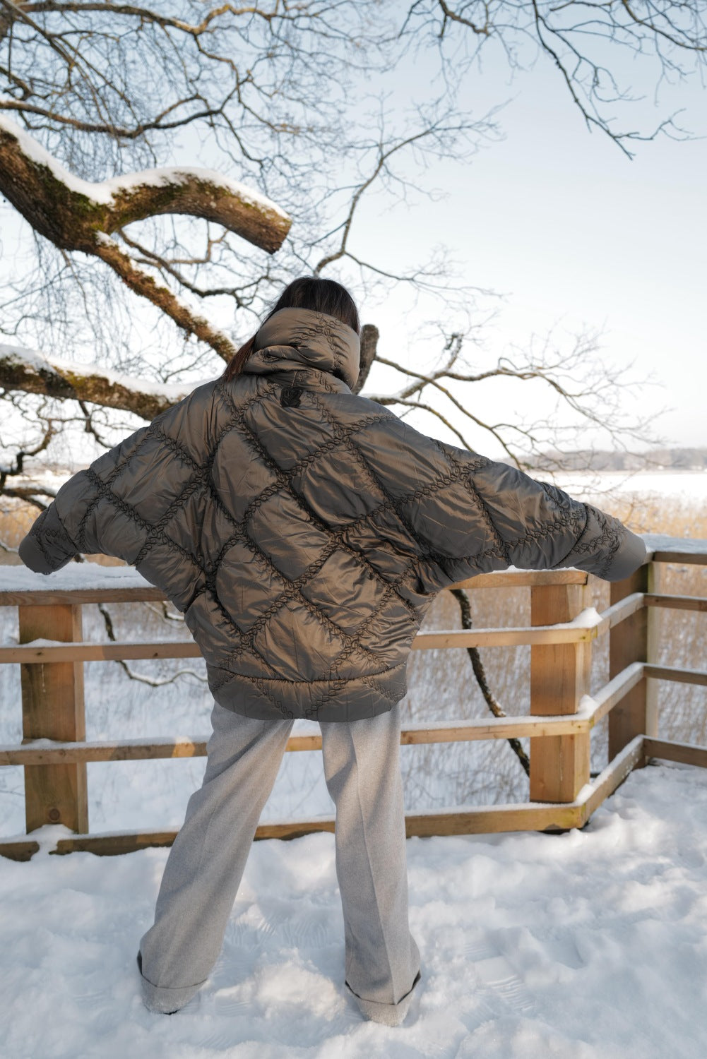 Quilted Kimono KYOTO OLIVE With Large Pockets Pre Fall 26
