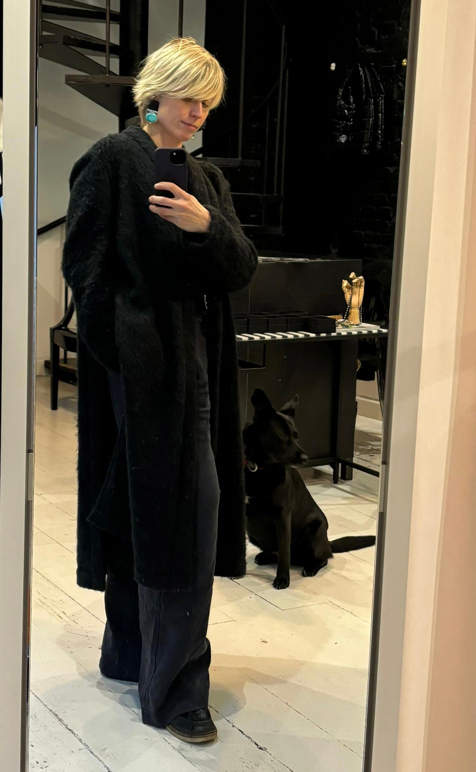 Alpaca Wool Fluffy Coat-Cape VICTORIA(Last item)