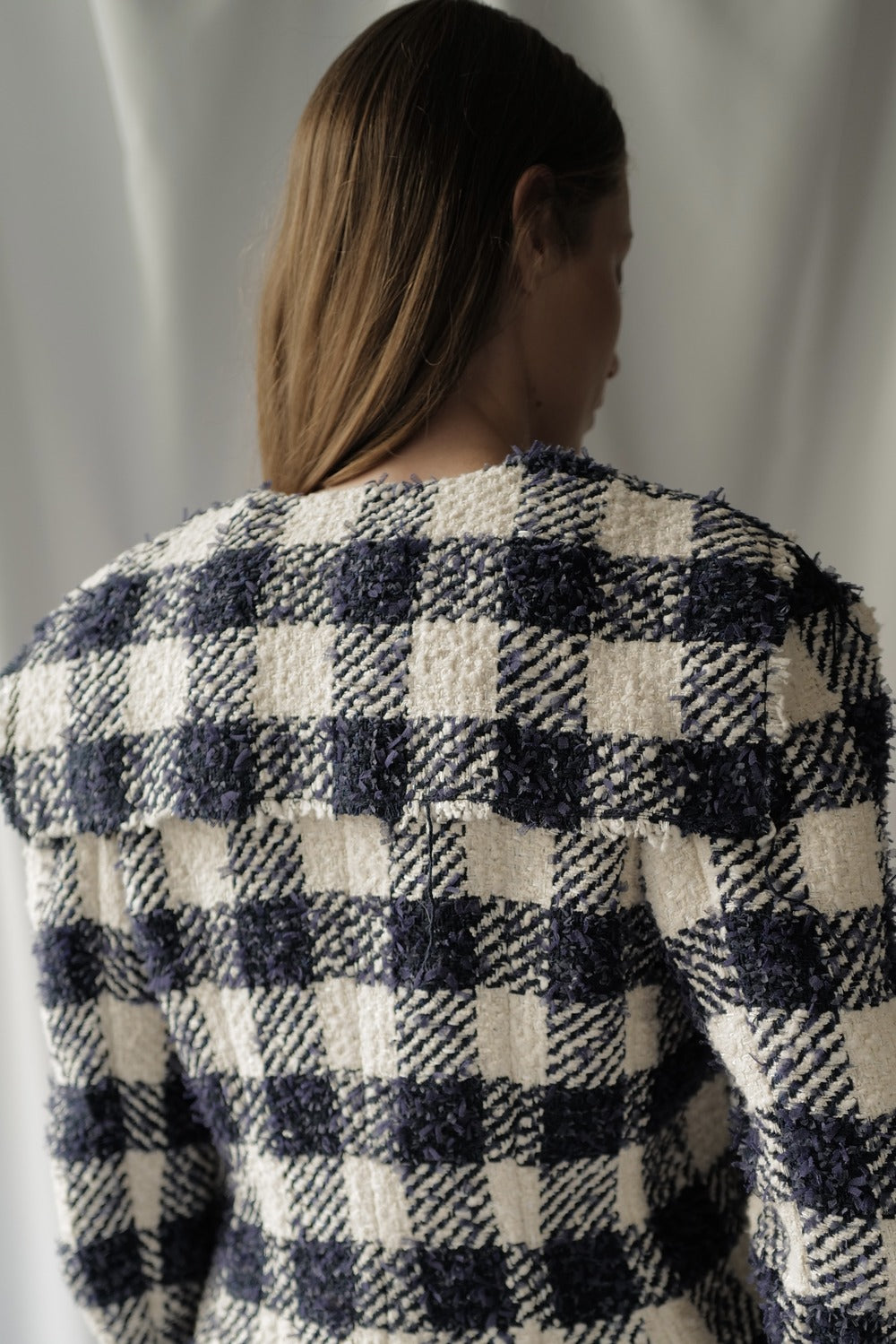 Gingham Tweed Tailored Jacket