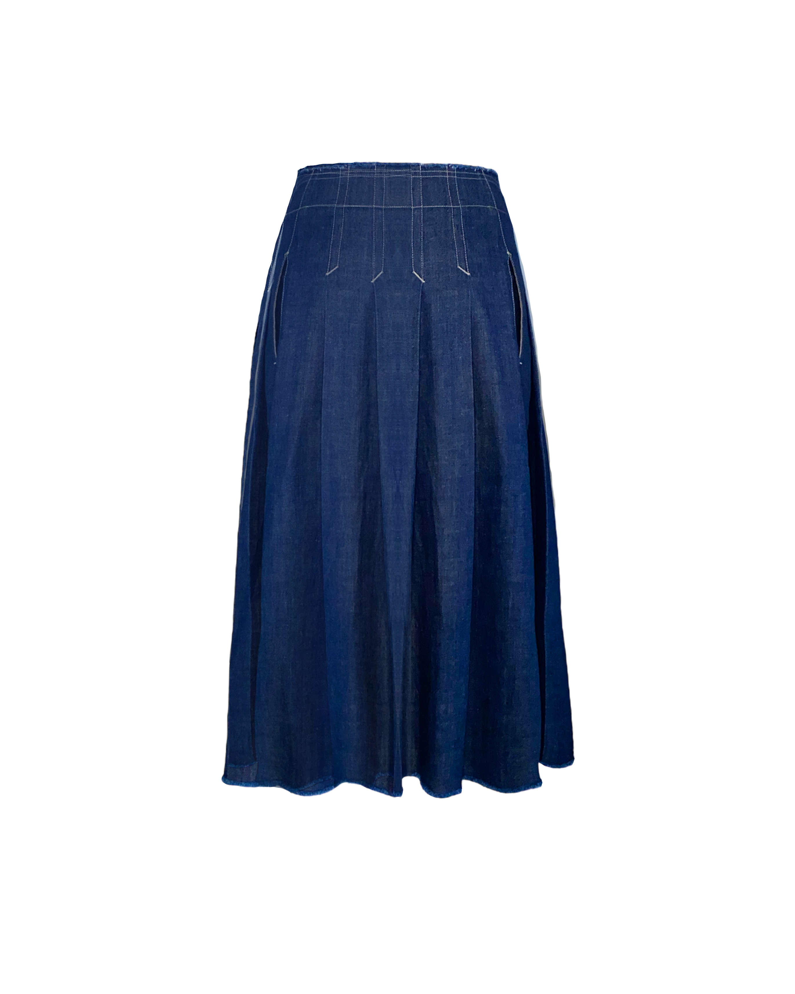 Denim Kilt Style MIDI SKIRT