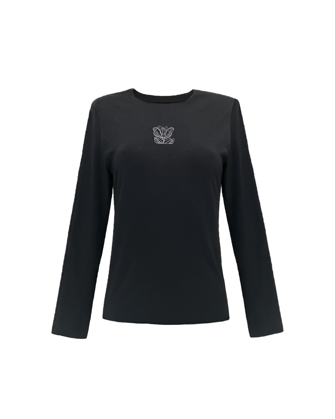 Organic Cotton Long-Sleeve Top In Charcoal Colour AW23/24