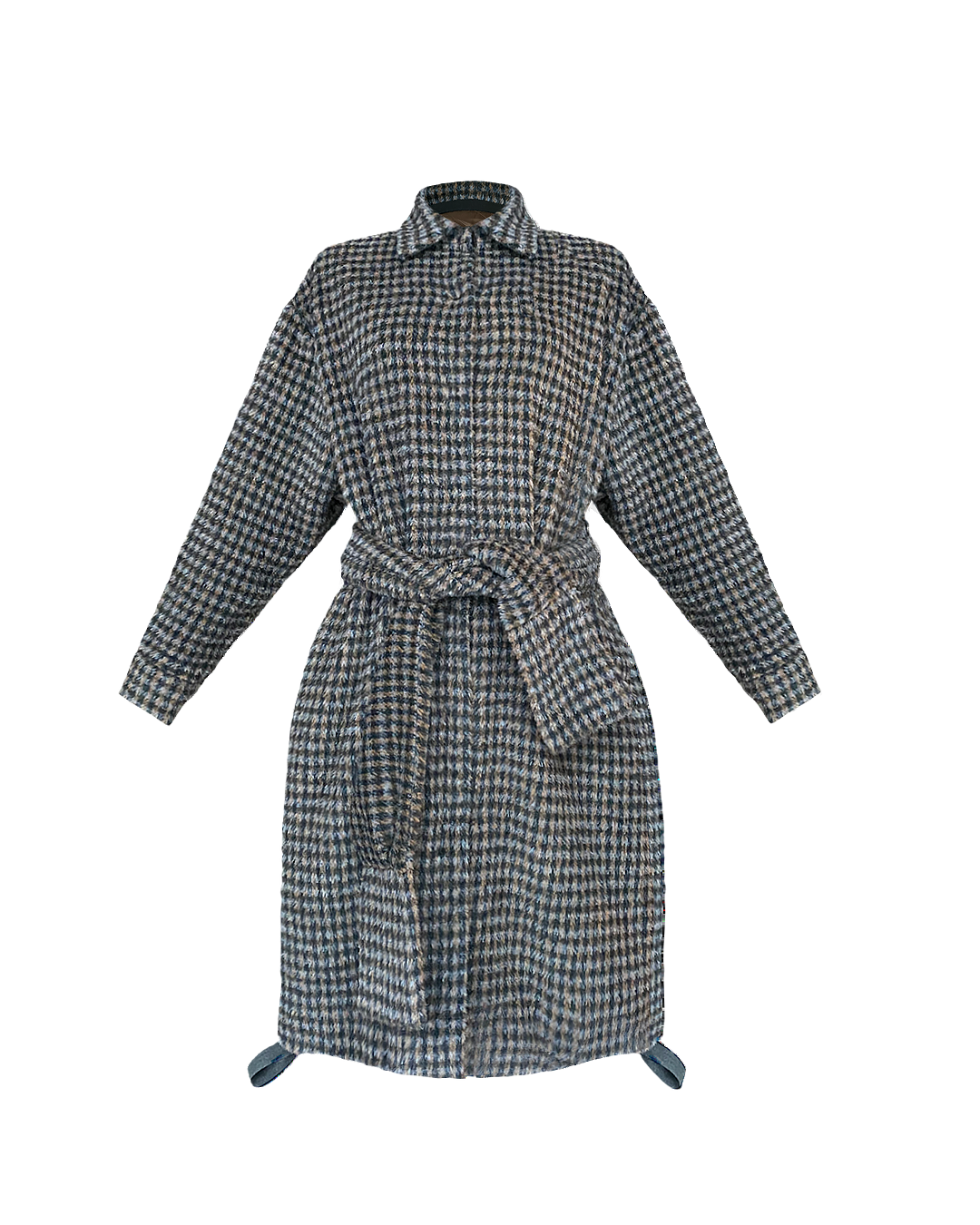 WOOL CHECKERED MIDI COAT AW23/24
