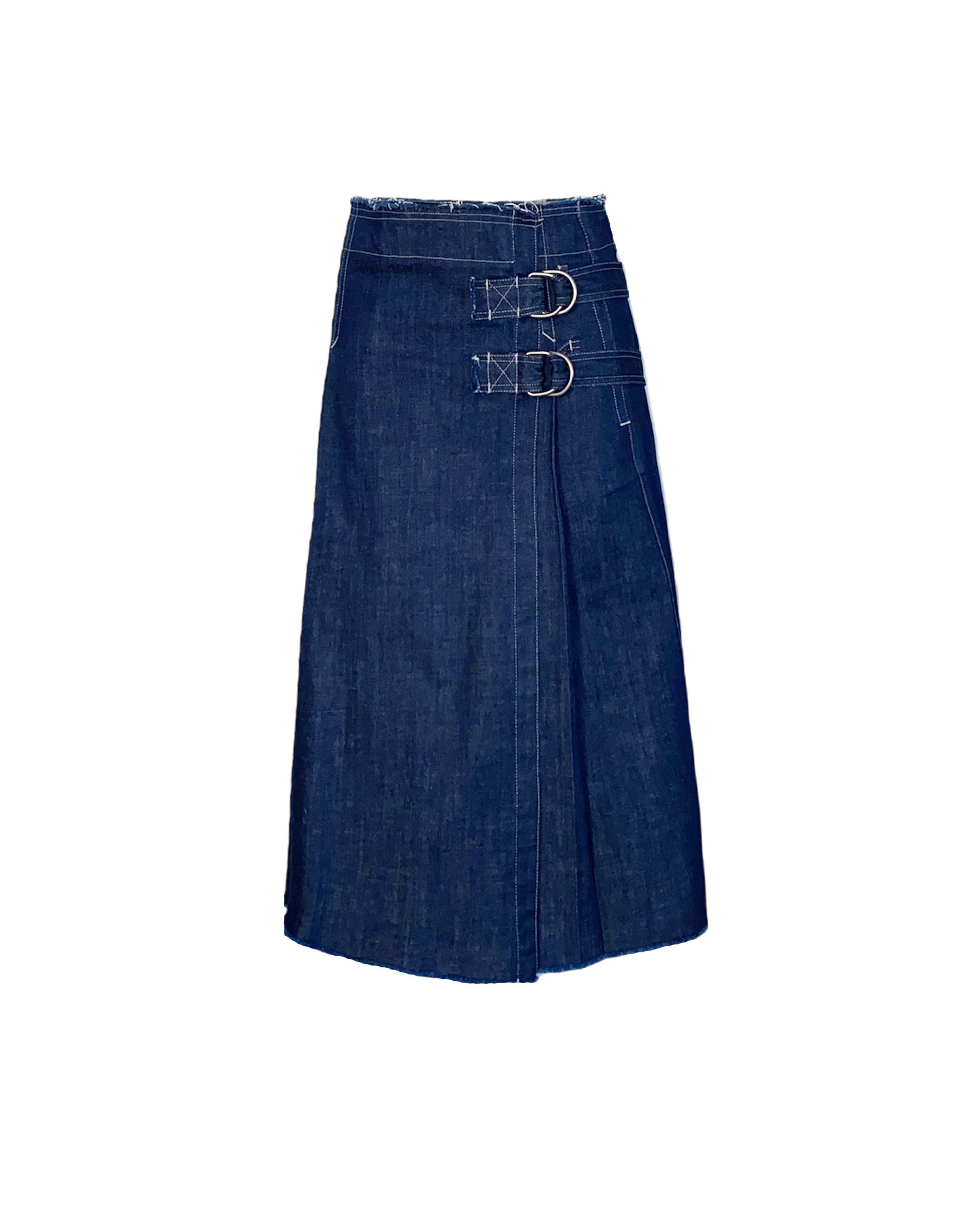 Denim Kilt Style MIDI SKIRT