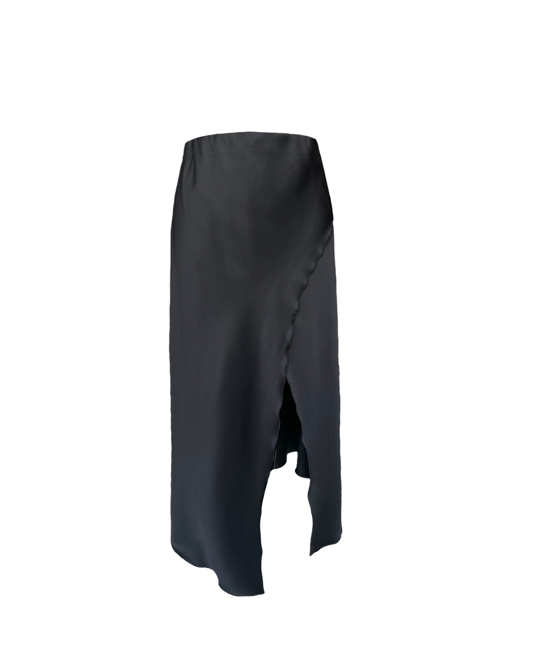SILK MIDI SKIRT MANHATTAN IN BLACK SS/23
