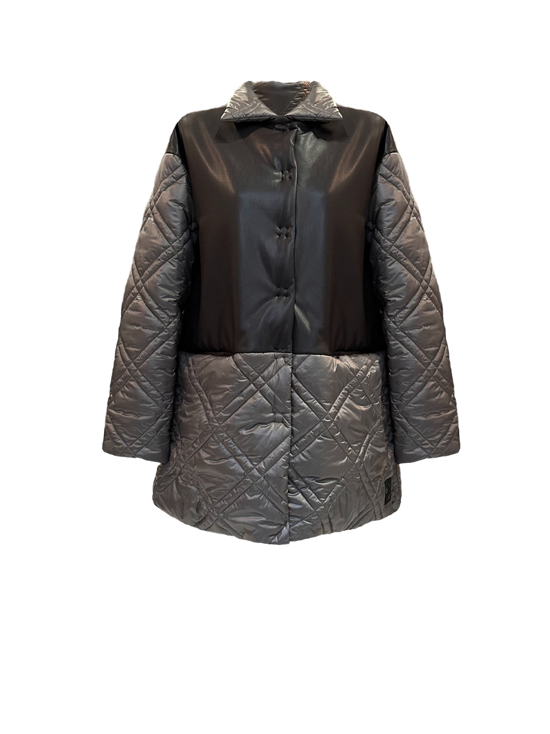 QUILTED JACKET WITH LEATHER DETAIL AW23/24