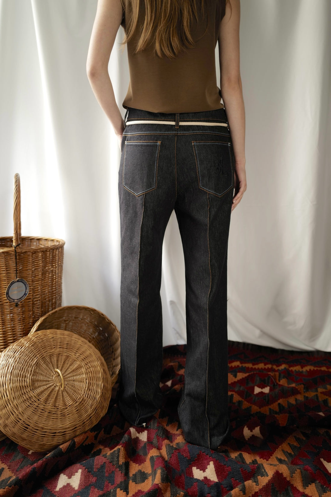 Raw Denim Crease-Front Jeans AW25