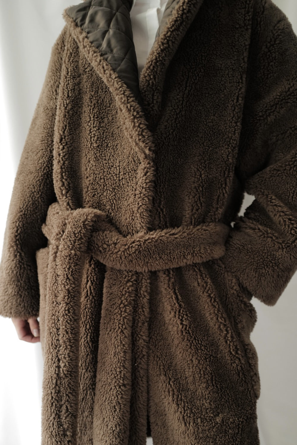 Wool/Silk Teddy Robe Style Coat AW25