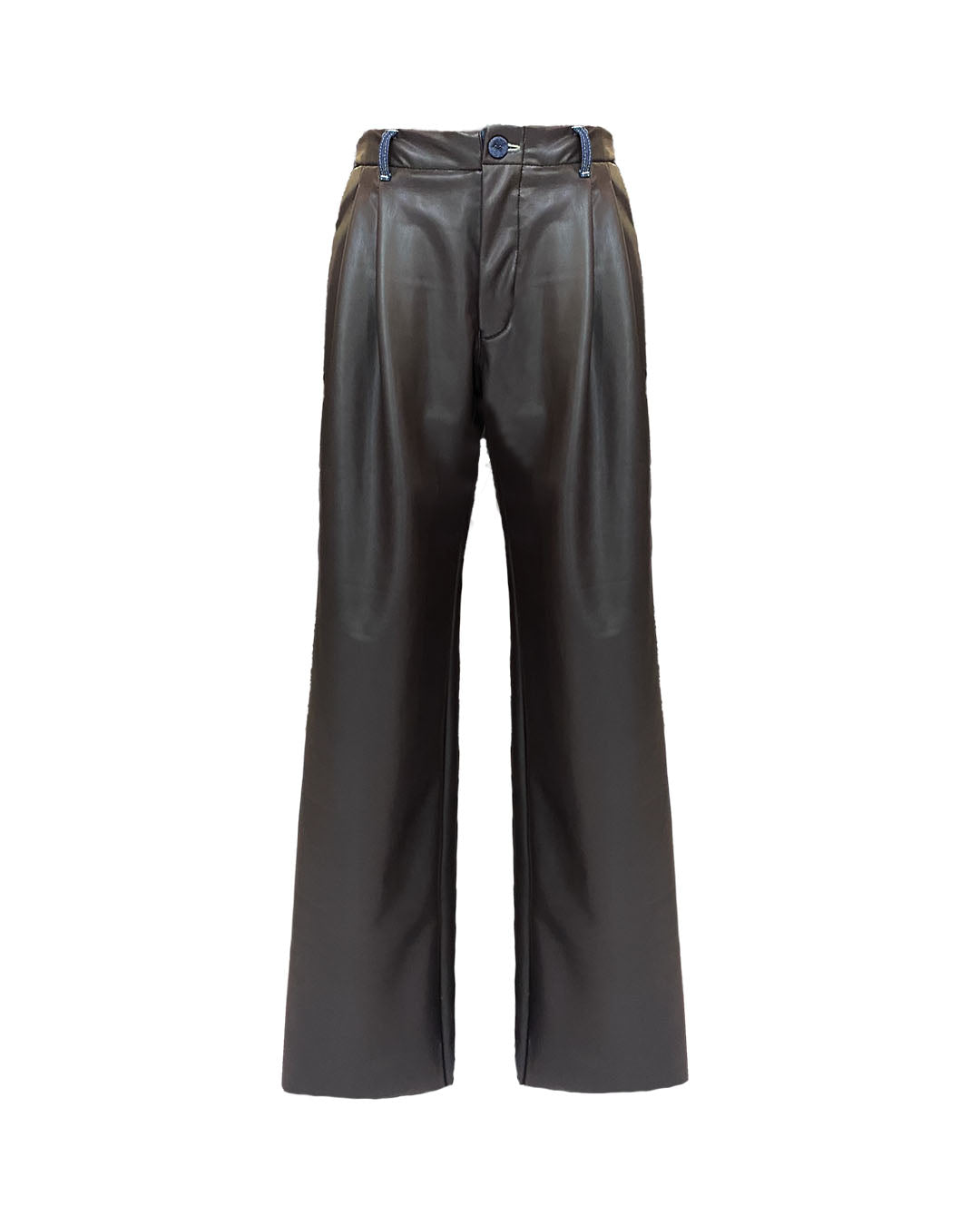 BROWN ECO LEATHER ETNO PANTS AW23/24