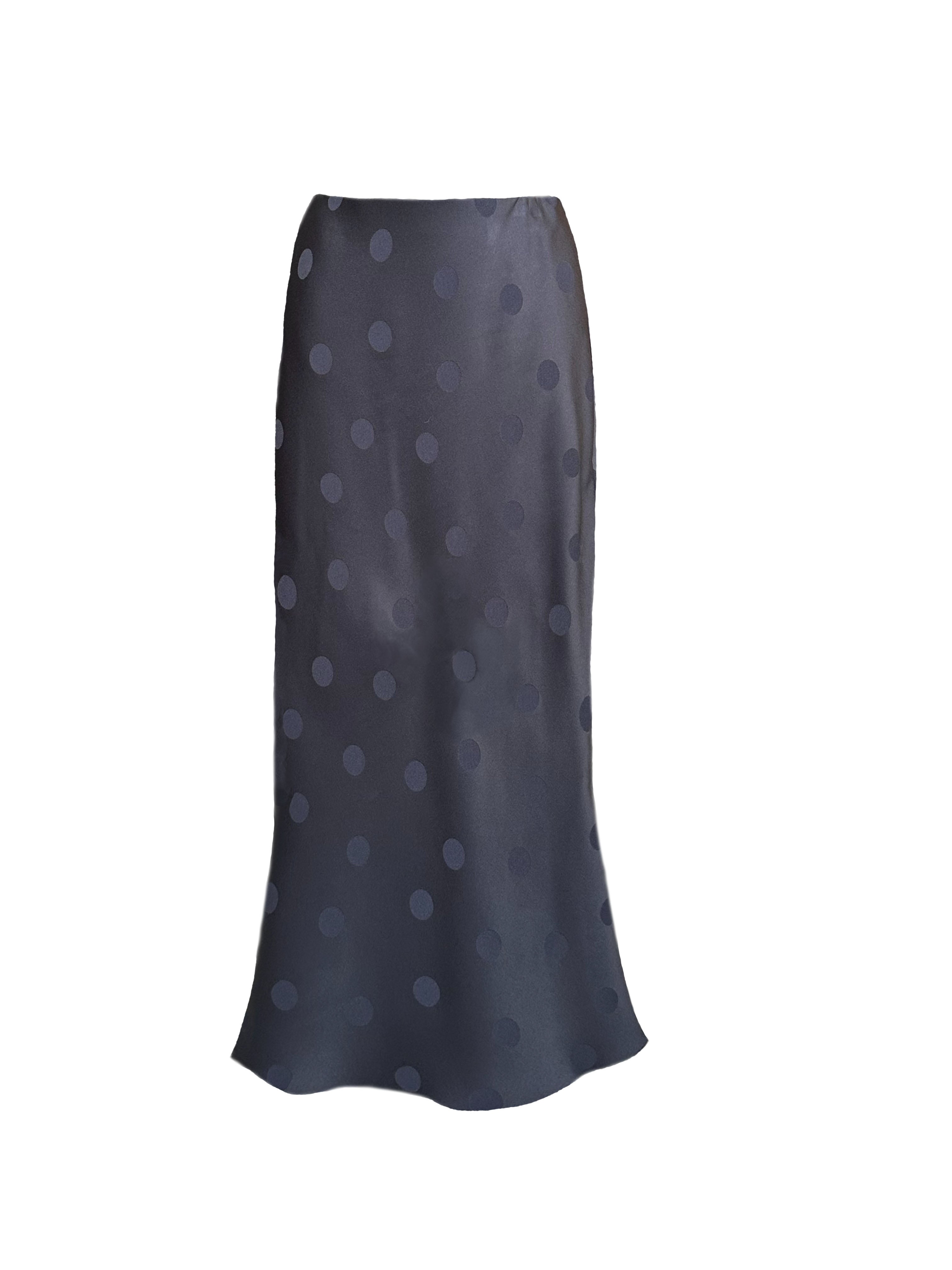 BLACK MAXI SKIRT WITH POLKA DOTS AW23/24