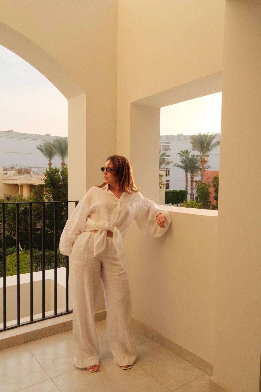 Linen Shirt-Tunic IRIS WHITE