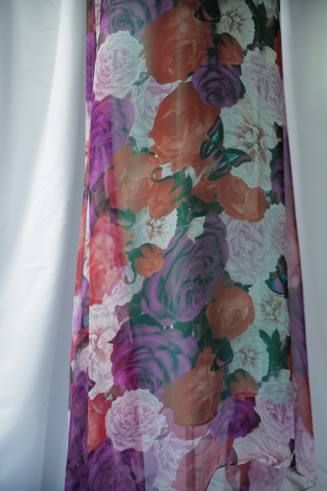 Silk Chiffon Floral Tunic Dress