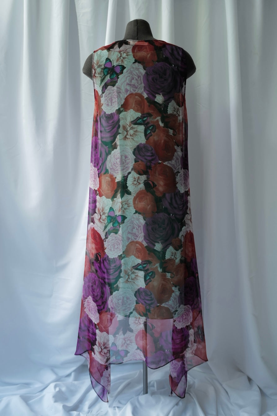 Silk Chiffon Floral Tunic Dress