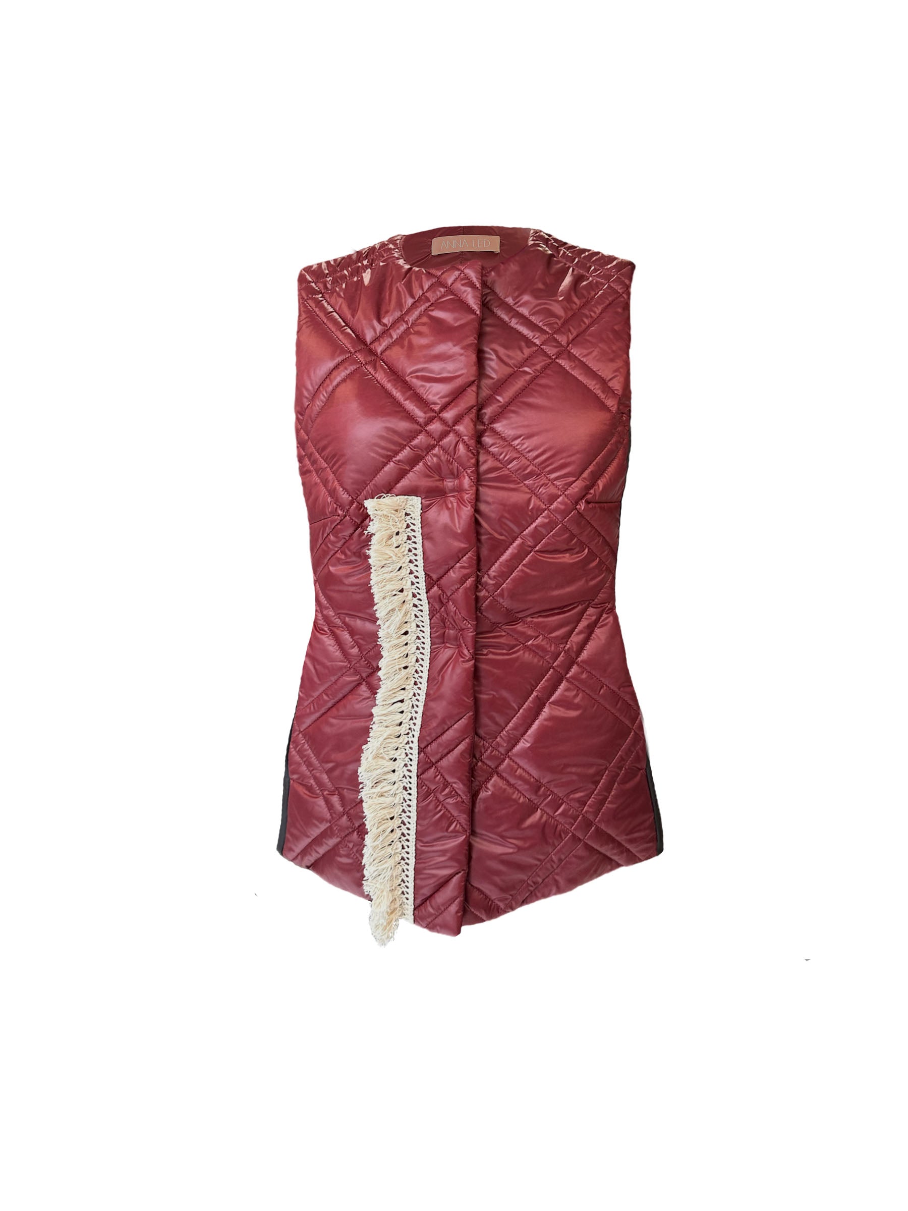 QUILTED VEST WITH FRINGE DETAIL AW23/24