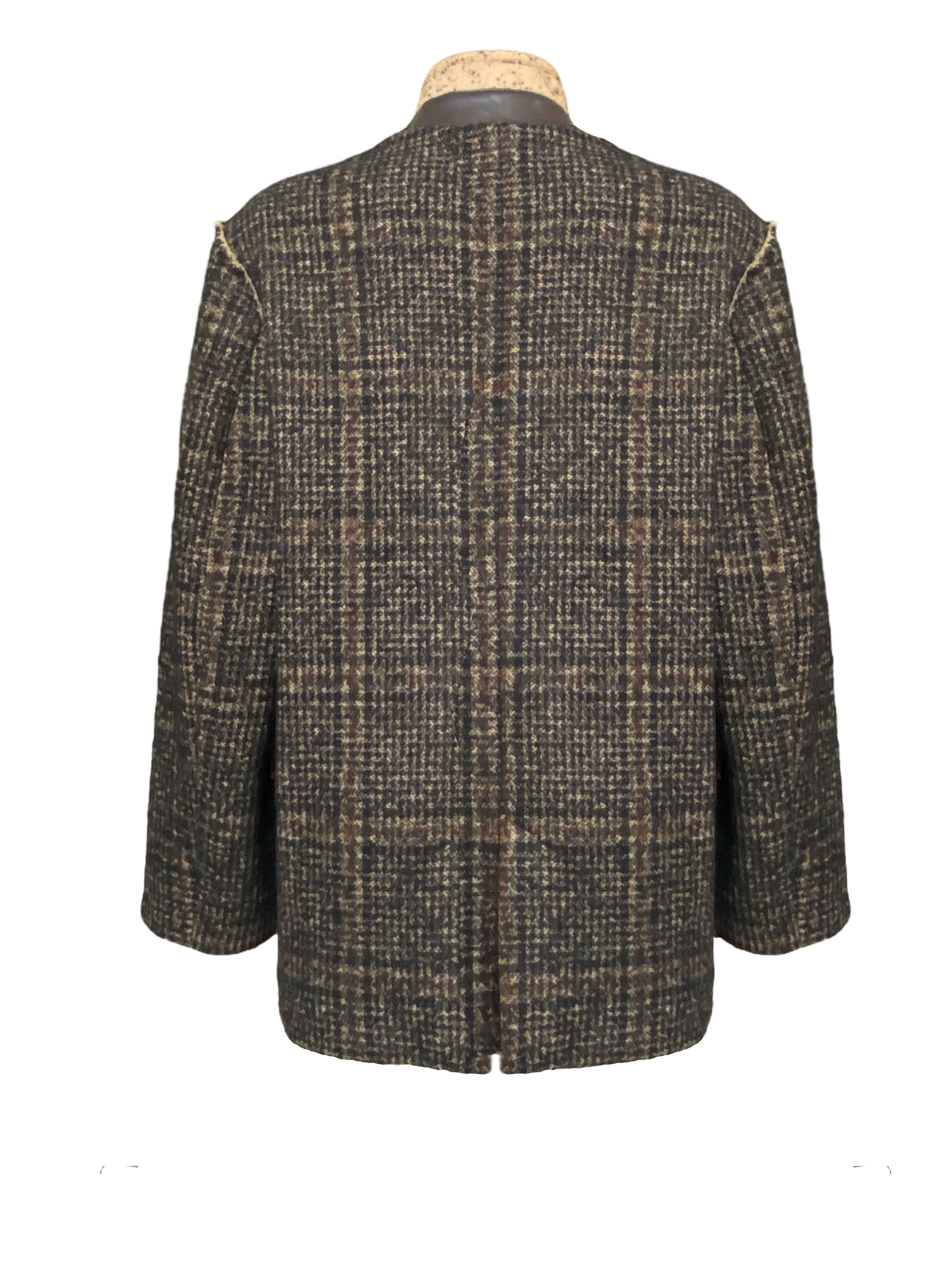 TWEED BLAZER WITH LEATHER POCKETS AW23/24