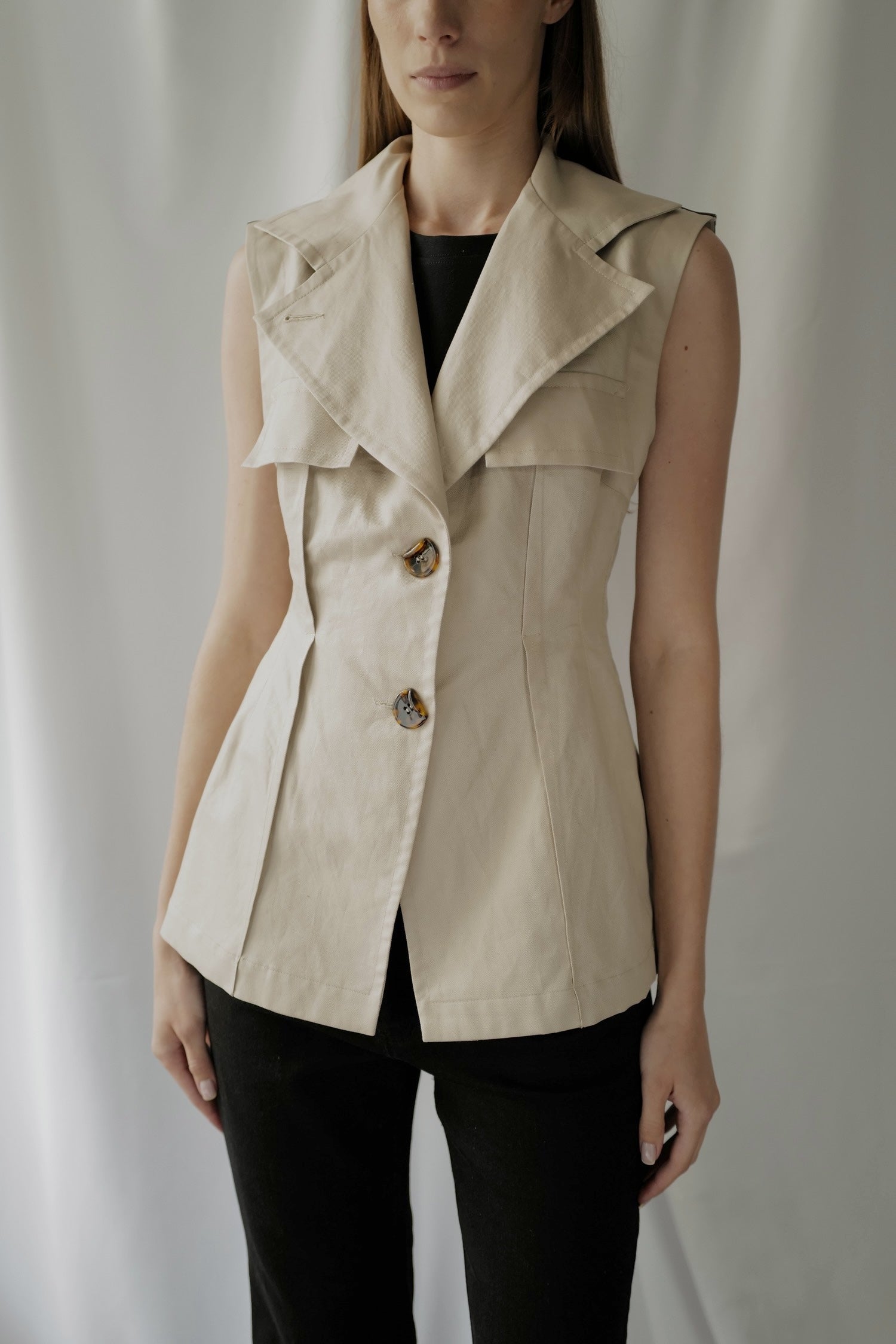 Cotton Gabardine Vest AW25