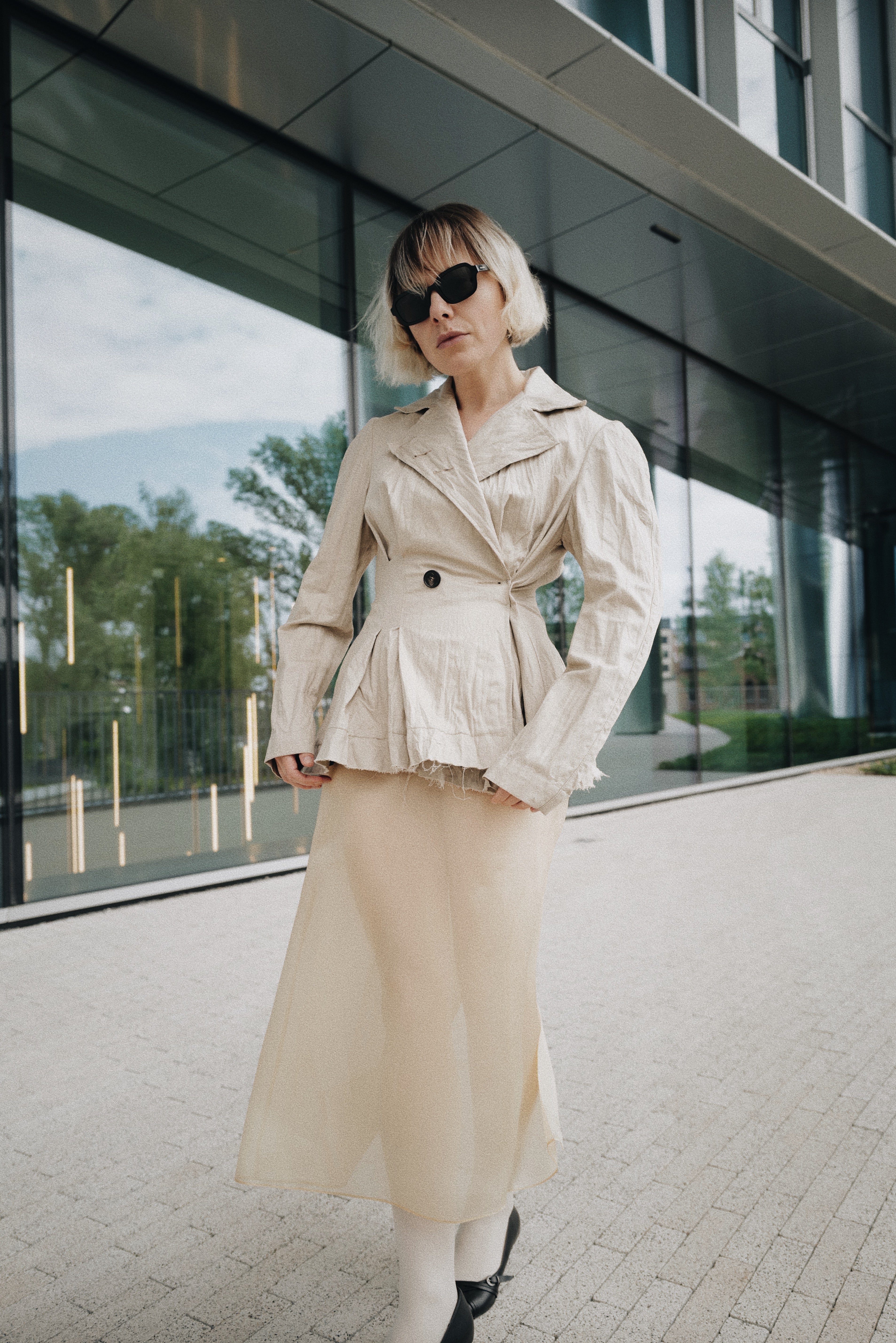 Linen/Cotton Crumpled Jacket NORA (Last item)