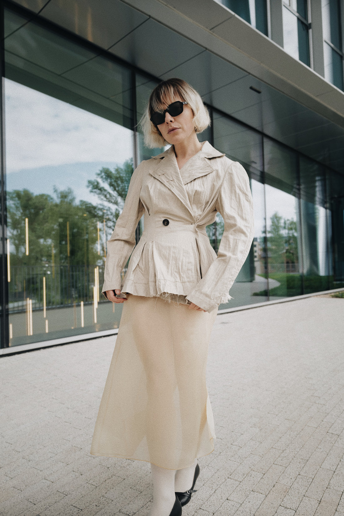 Silk Organza Midi Skirt SS25