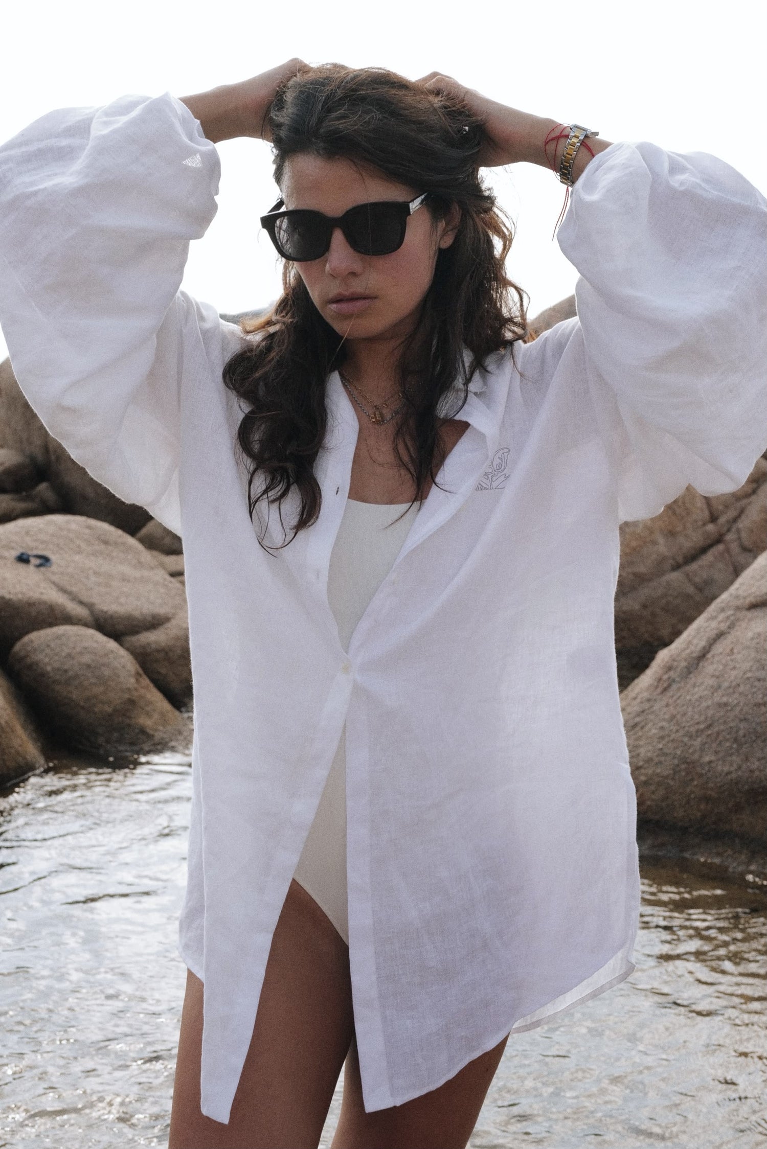 Linen Shirt-Tunic IRIS WHITE