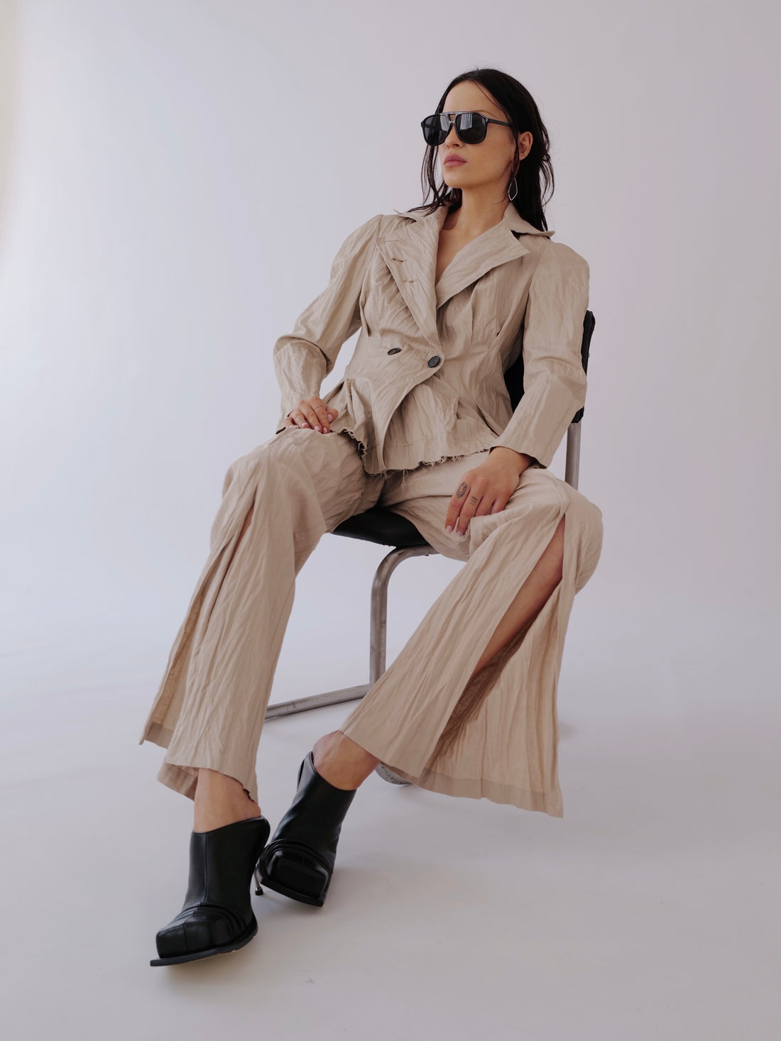 Linen/Cotton Crumpled Jacket NORA (Last item)