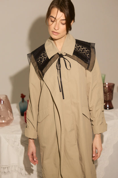 Hand Made Patchwork Collar SS26  In Black