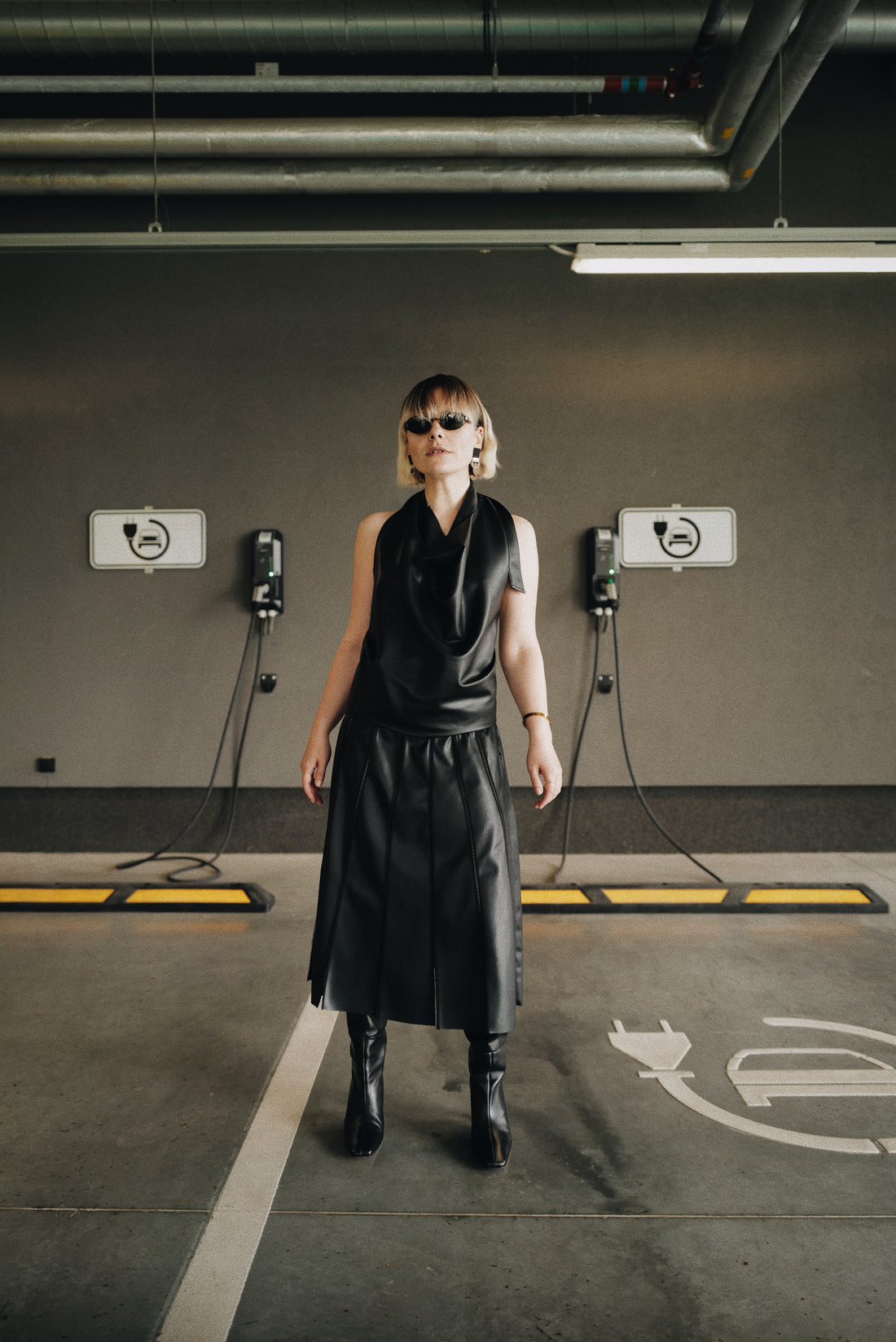 Eco Leather Patchwork Skirt AW25 (Pre-order)