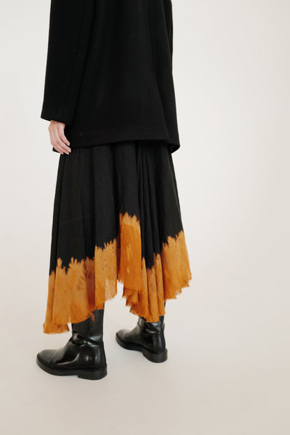 Linen Batik  Midi Skirt VOLCANO FW24