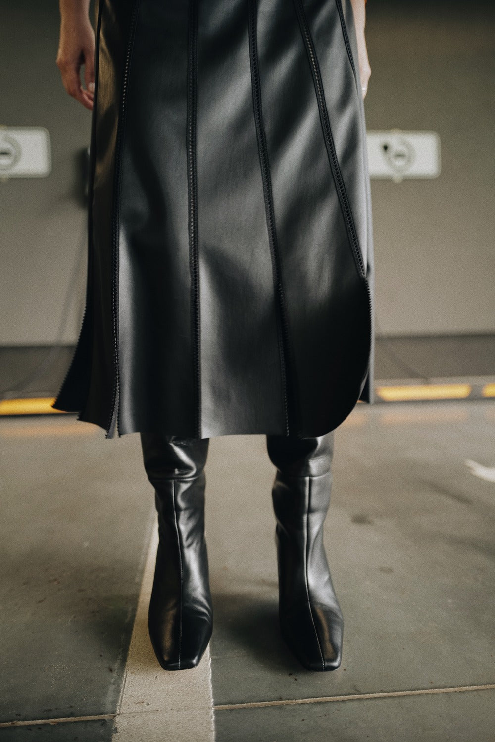Eco Leather Patchwork Skirt  PRE FALL 25