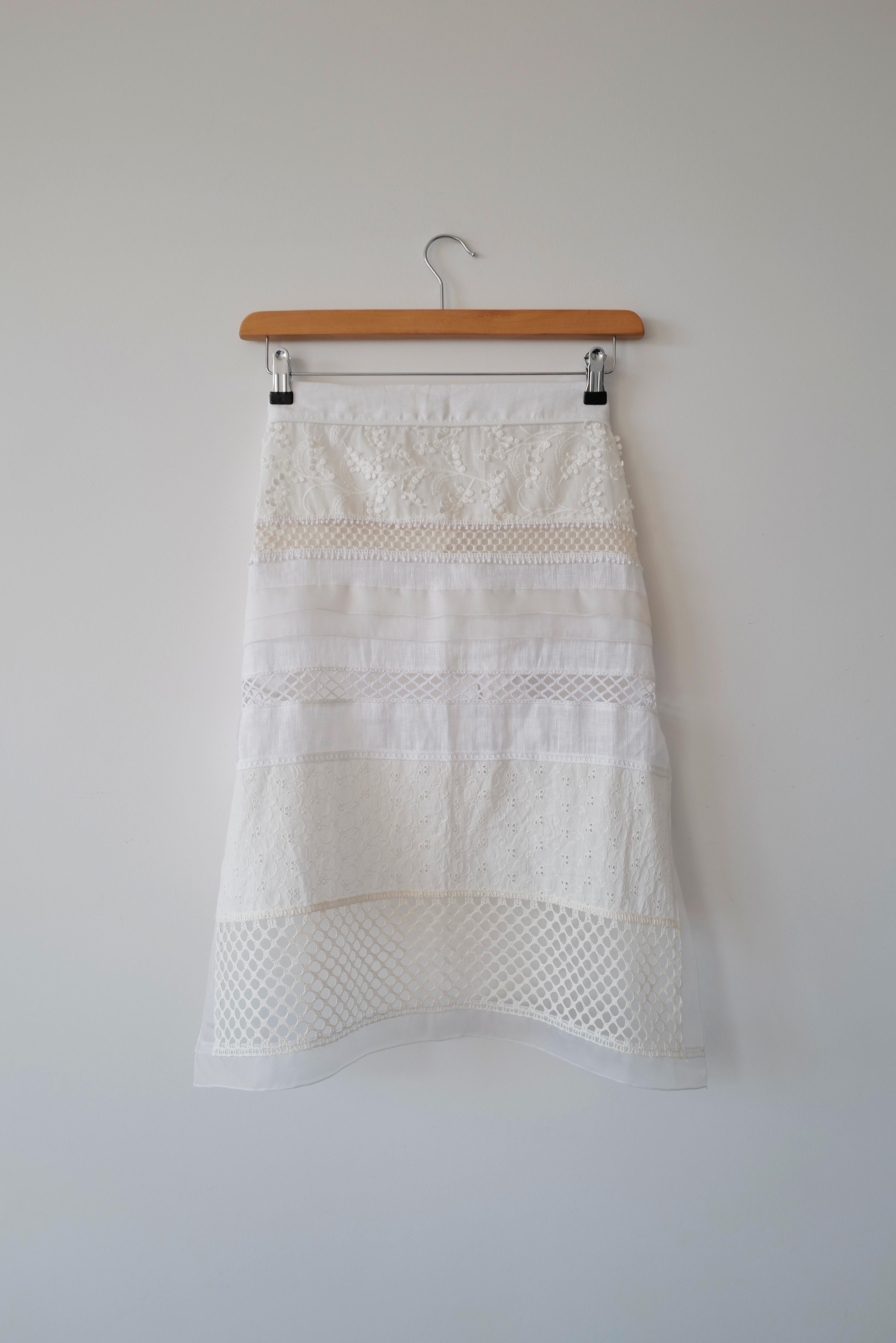 Hand Made Patchwork Apron SS26 In White
