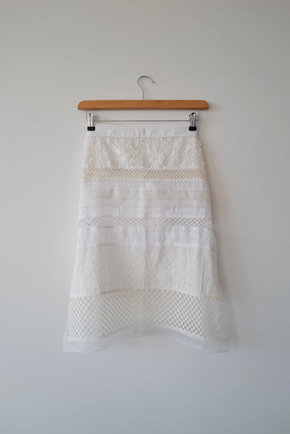 Hand Made Patchwork Apron SS26 In White