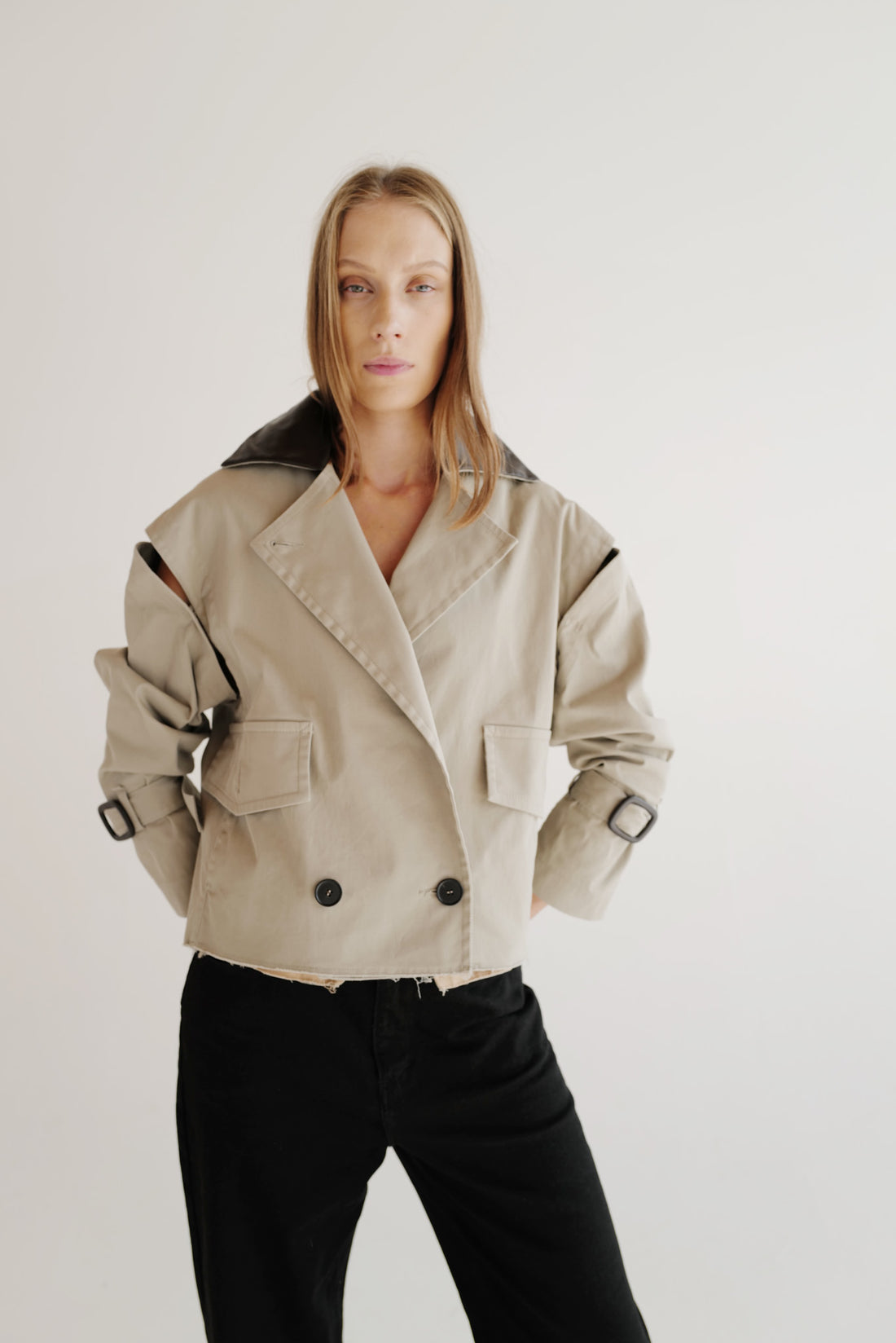 Cotton Gabardine Crop Trench-Cape London (Back to stock)
