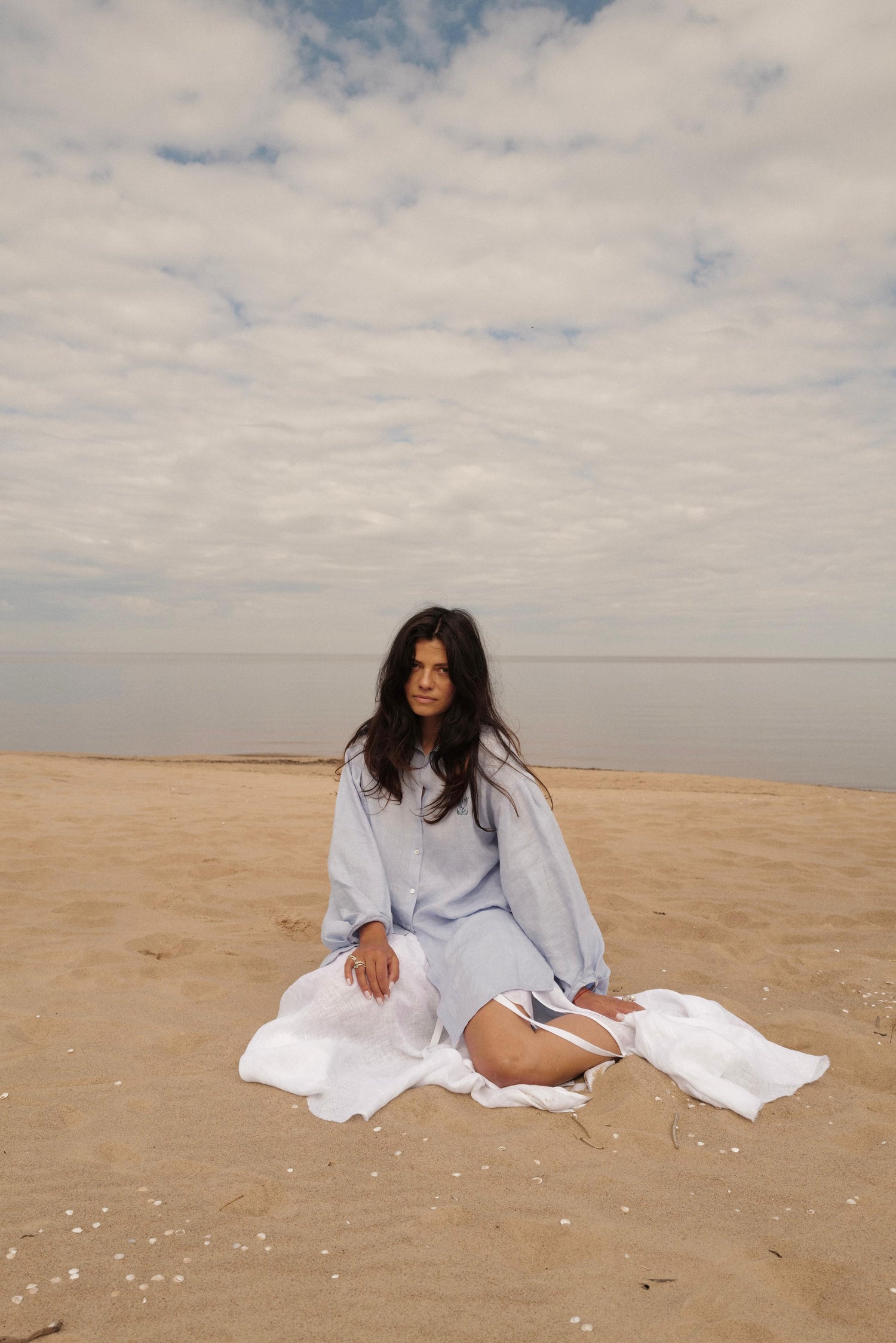Soft Washed Shirt-Tunic IRIS BLUE