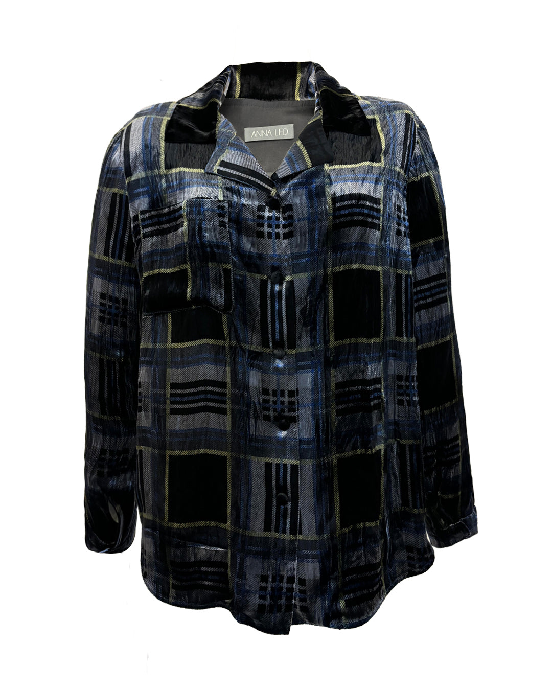 Silk Velvet Shirt TARTAN  FW24