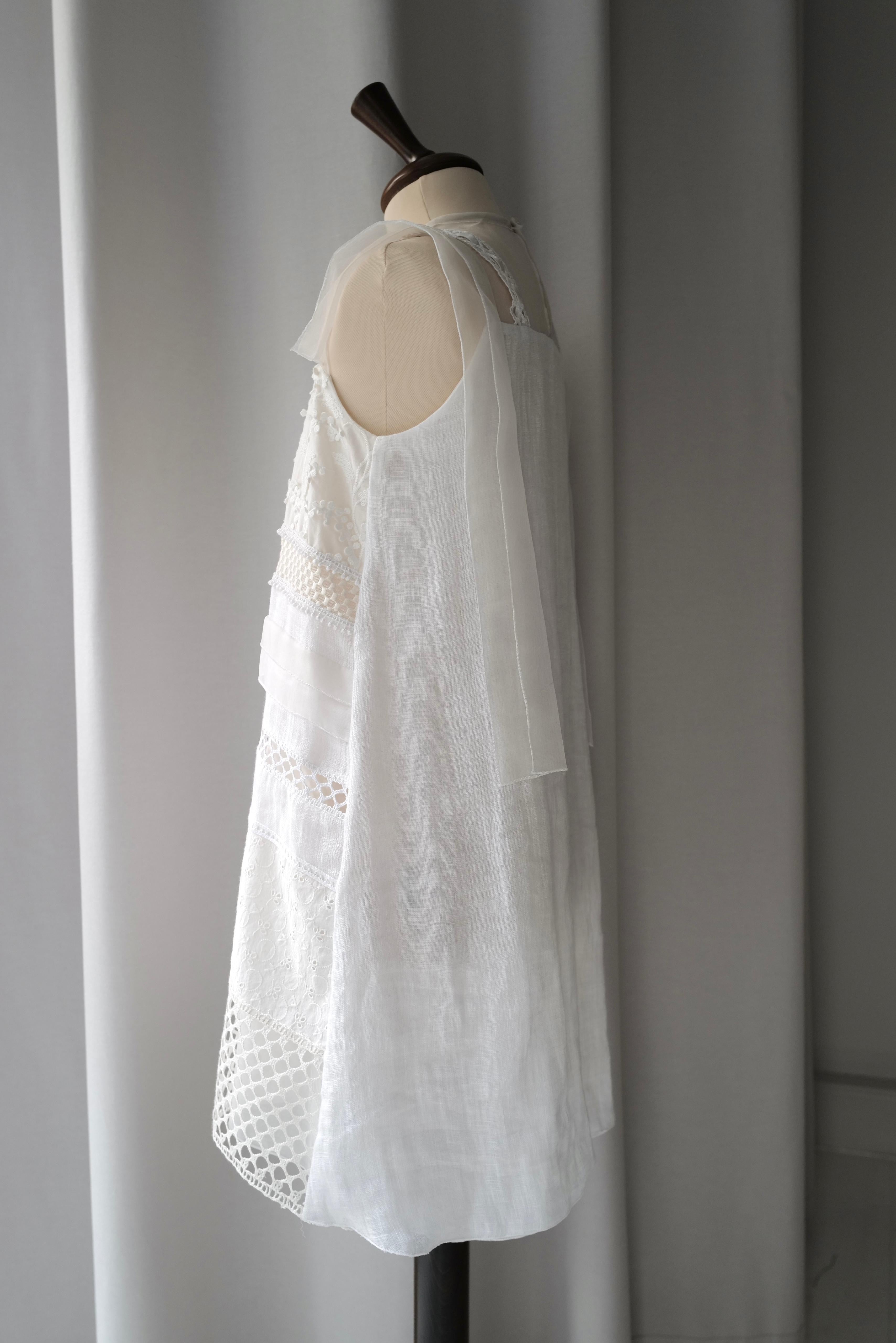 Linen Silk Hand Crafted Patchwork Dress AIJA (Pre-Order)